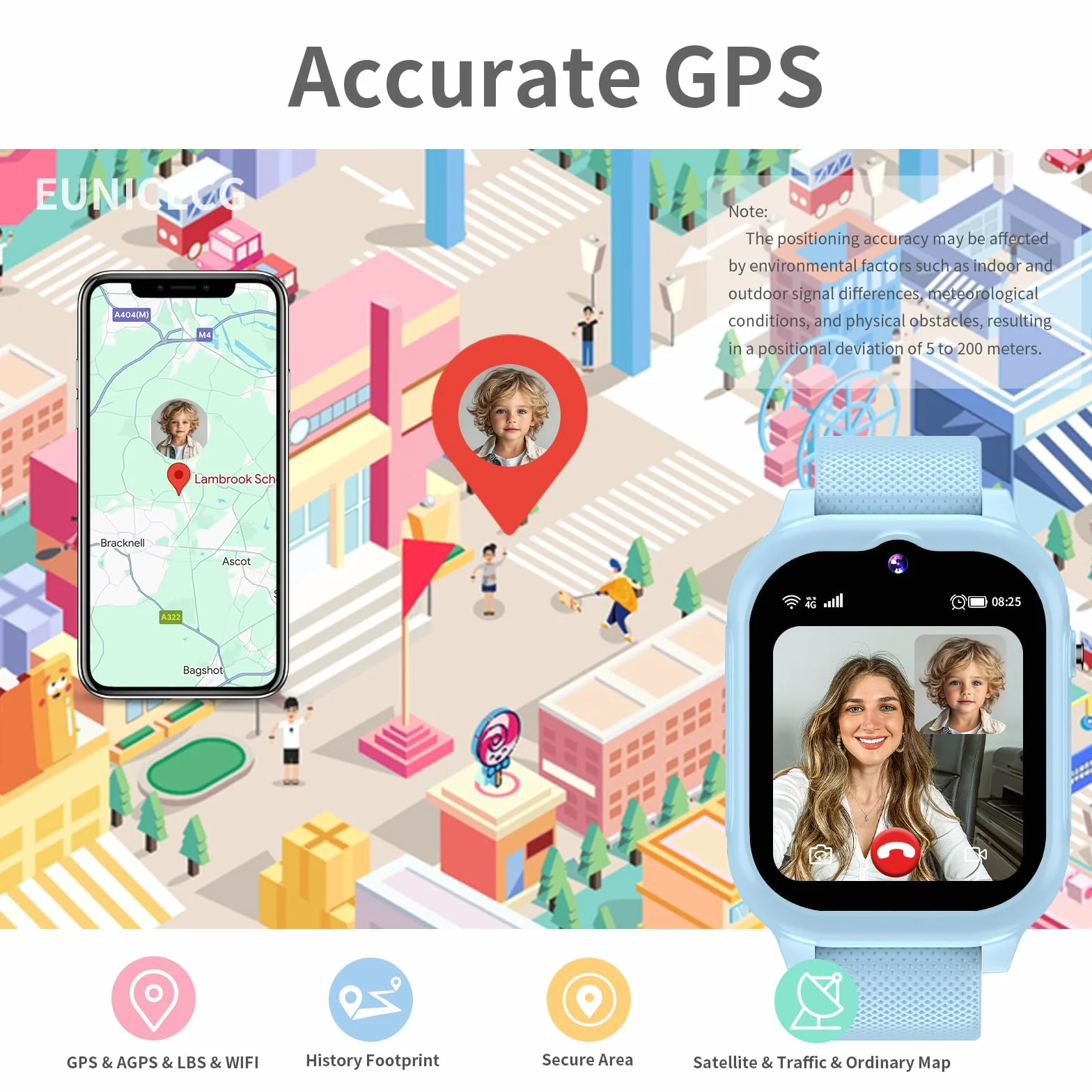 4G Smartwatch Dla Dzieci Chłopcy Dziewczynki Tracker GPS Telefon | SOS Rozwołanie Wideo Krokomierz Budzik Kalkulator Wodoodporne Cyfrowe Zegarek dla Dziecka Urodziny Prezenty