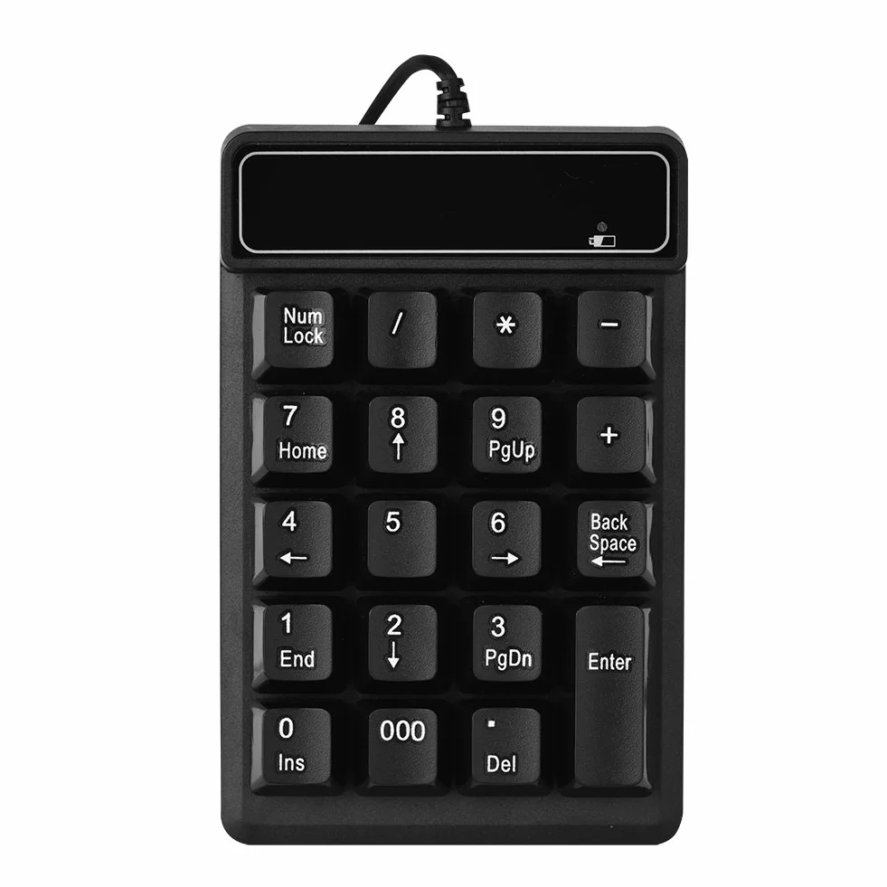 Vbestlife Klawiatura numeryczna USB, 1,5 m, przewodowa, 19 klawiszy, klawiatura numeryczna, podkładka numeryczna, do laptopa z systemem