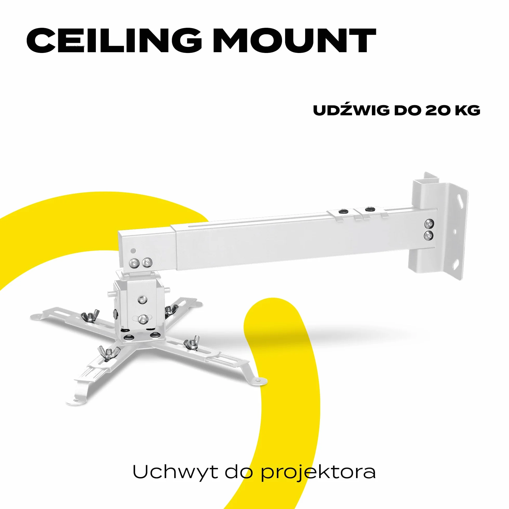 OVERMAX Uchwyt do projektora Ceiling Mount do 20 kg stalowy regulowany 25 stopni