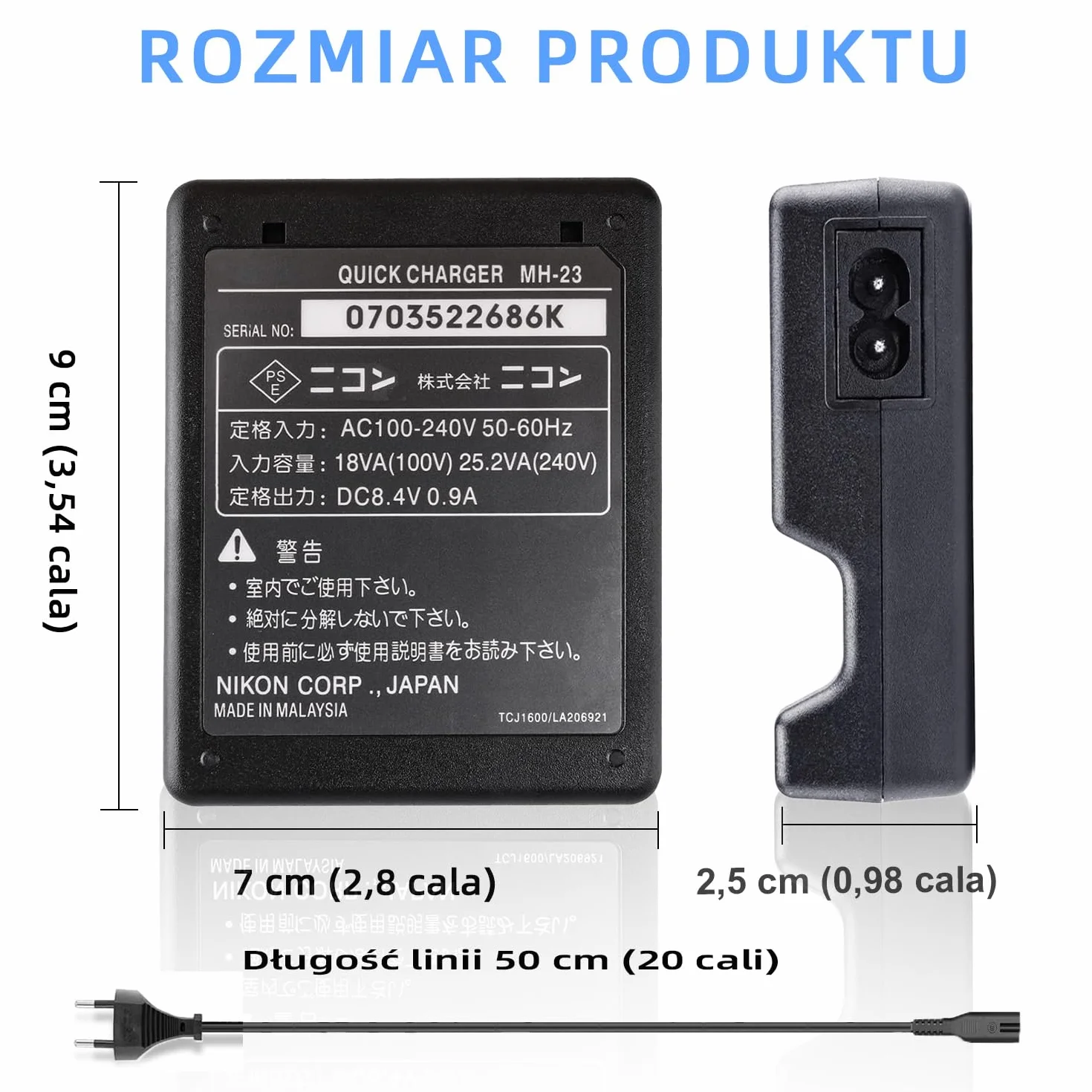 Ładowarka Akumulatorów MH-23 EN-EL9 EN-EL9a Kompatybilna Z D40 D40X D60 D3000 D5000 D8000