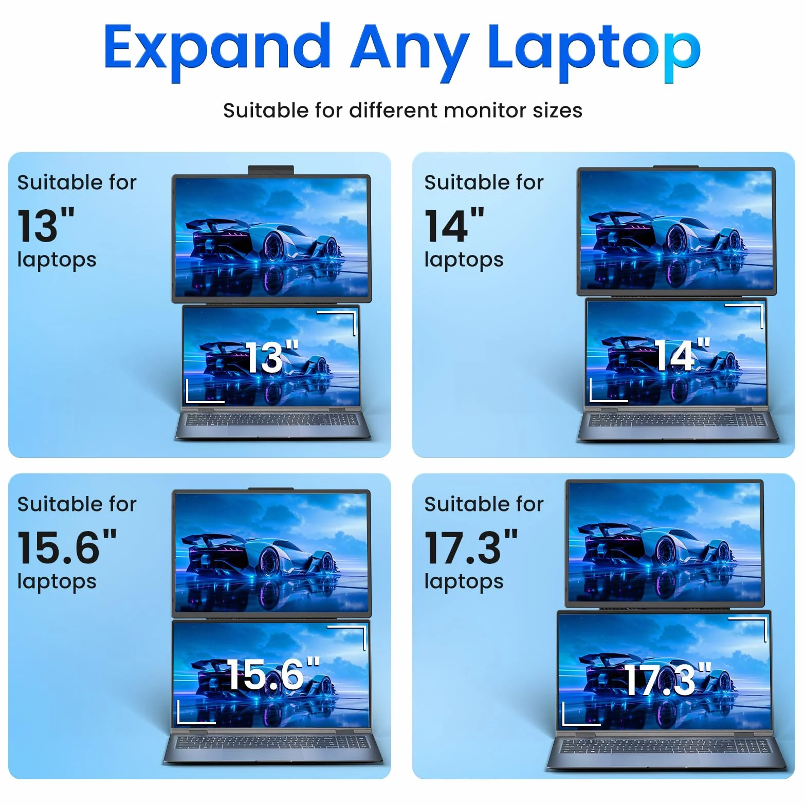 Przenośny monitor do laptopa – przedłużacz ekranu laptopa HDMI USB C podróżny zewnętrzny wyświetlacz ze stojakiem monitor gamingowy do komputera PC MAC przełącznik telefonu komputera Xbox PS4/5