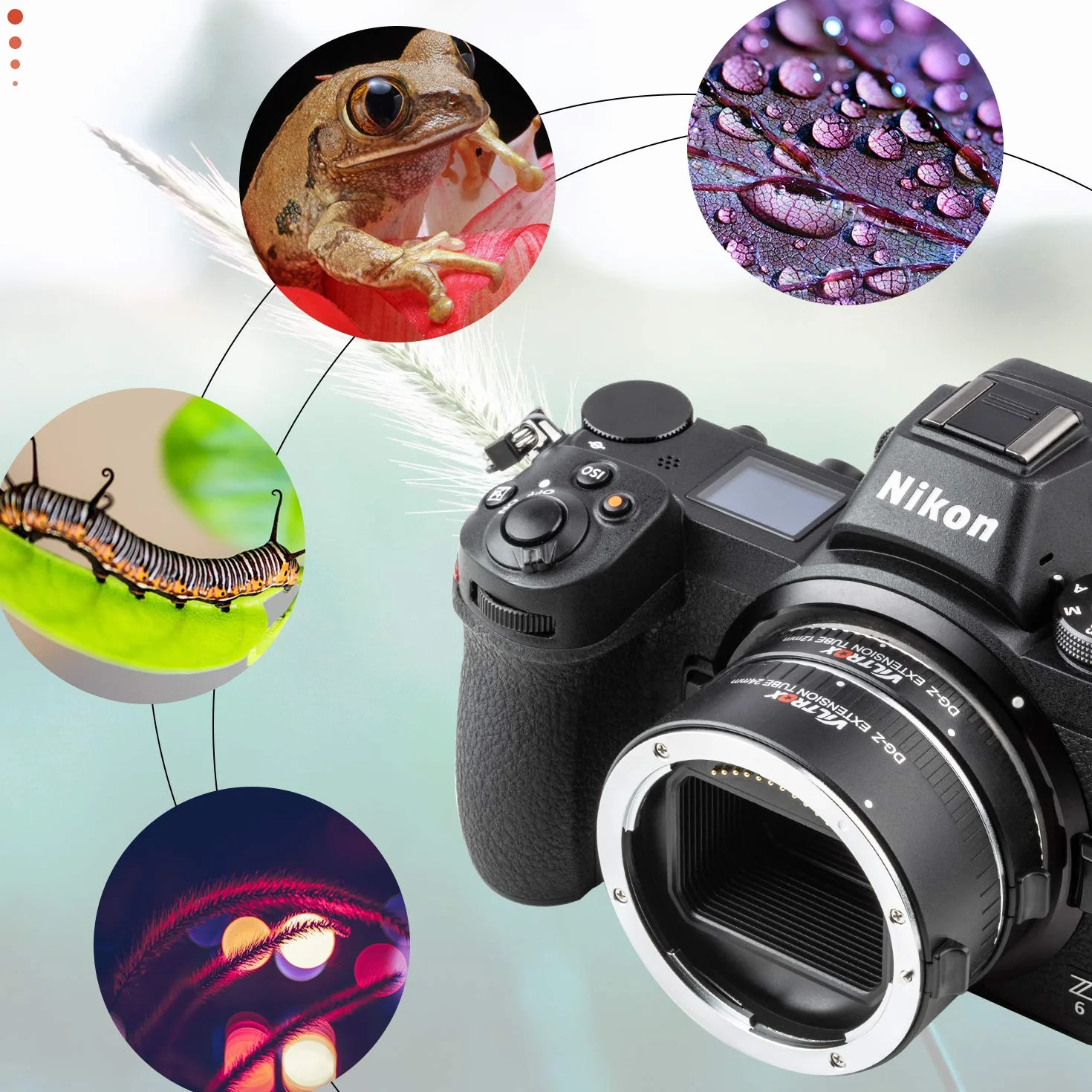 VILTROX DG-Z zestaw pierścieni do automatycznego przedłużania tuby makro (12 mm + 24 mm) wsparcie TTL i AE do aparatów Nikon Z Mount Z6 Z7 Z50