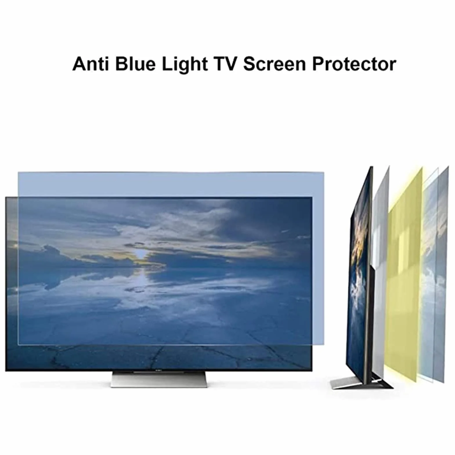 Matowa folia przeciwodblaskowa anty-niebieskie światło folia ochronna na ekran telewizora monitor niebieskie światło filtr łagodzi zmęczenie oczu dla ostre, Sony, Samsung, Hisense, LG,55" (1221 * 689)