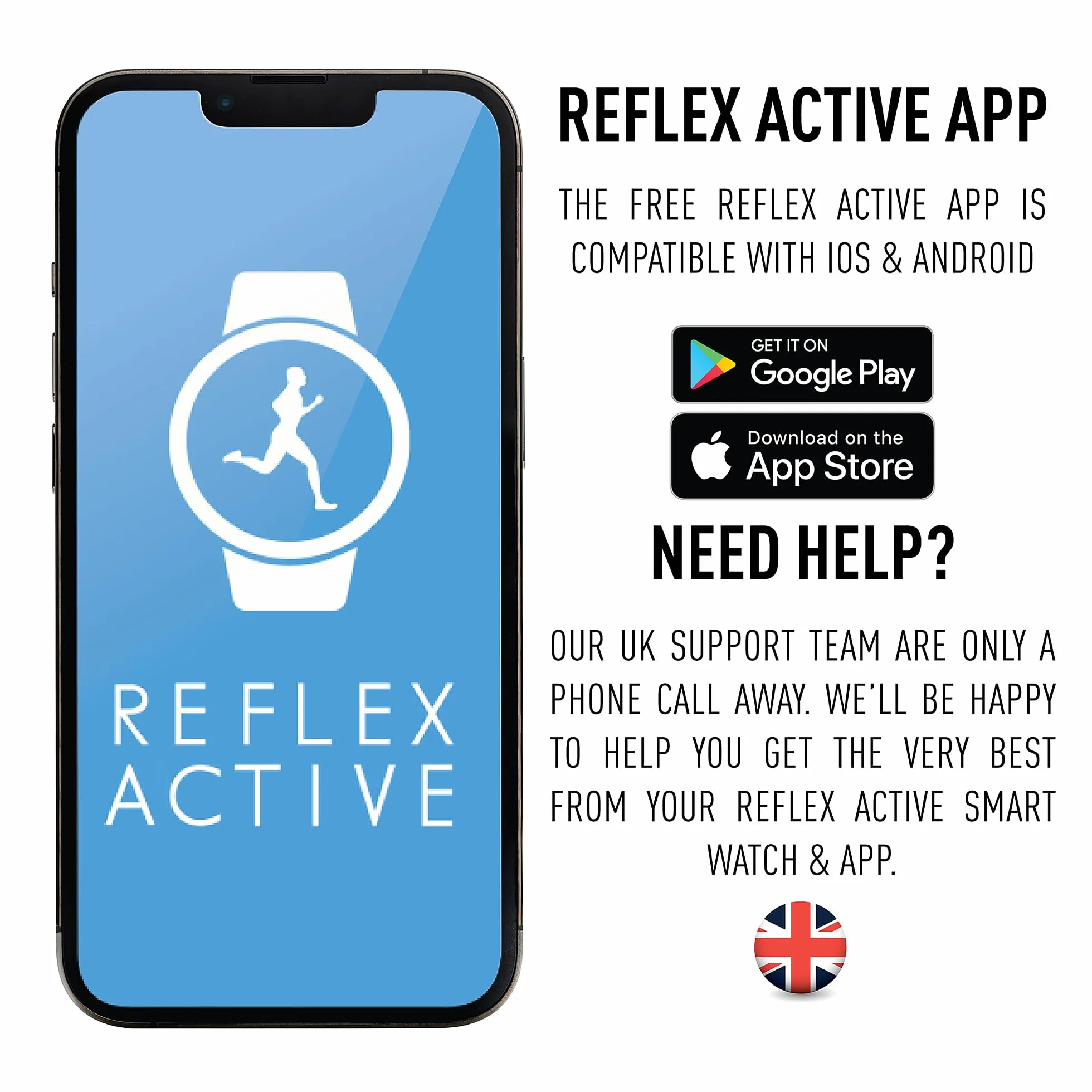 Reflex Active Inteligentny zegarek serii 43 dla mężczyzn i kobiet z wbudowanym GPS, ponad 100 trybów sportowych, licznik kroków, nawiązywanie i odbieranie połączeń, wodoodporność IP68, czarny