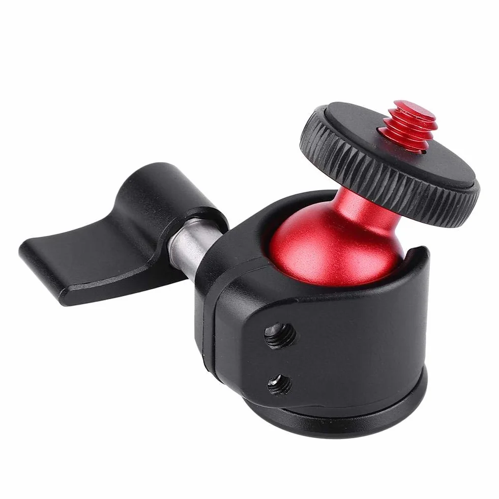 Głowica kulowa aparatu, metalowa obrotowa 360 stopni mini głowica kulowa 1/10.2 cm mocowanie śrubowe, aluminiowy statyw, adapter mini głowicy kulowej, do oświetlenia wypełniającego aparat DSLR