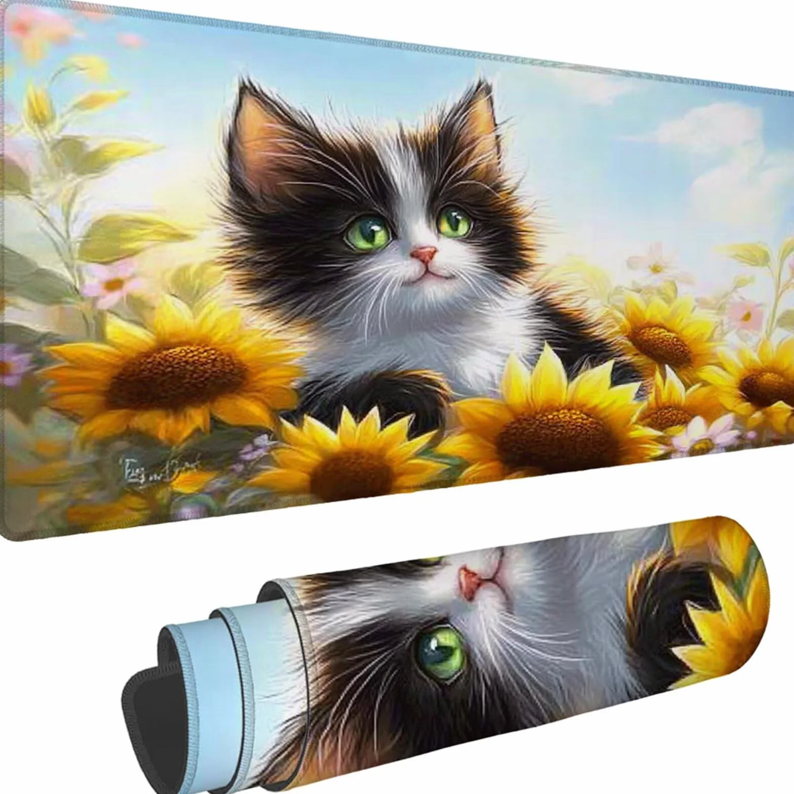 Gamingowa podkładka pod mysz 1200 x 600 x 3 mm, XXL, wodoszczelna, odporna na ścieranie, z przyszytymi krawędziami, niebieska, podkładka na biurko, poprawia prędkość i precyzję pod laptopa, komputera