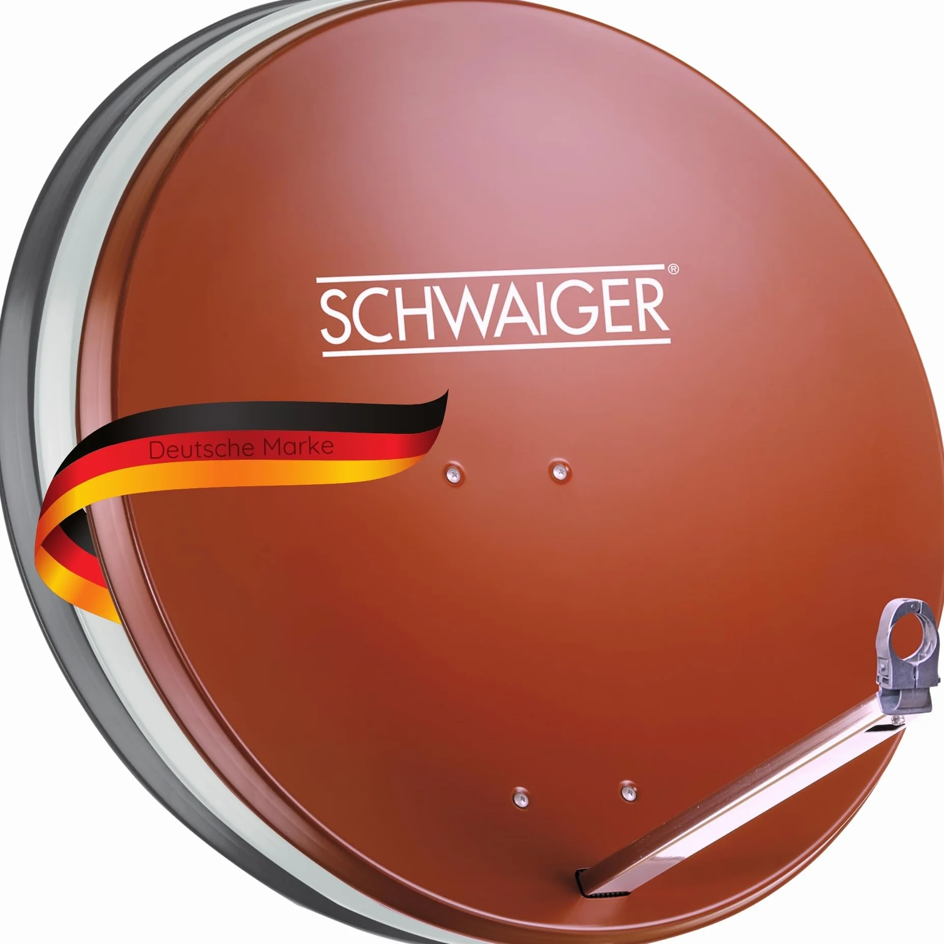 SCHWAIGER antena satelitarna LNB ramię nośne uchwyt masztu miska satelitarna aluminium 74,5 x 84,5 cm ceglana