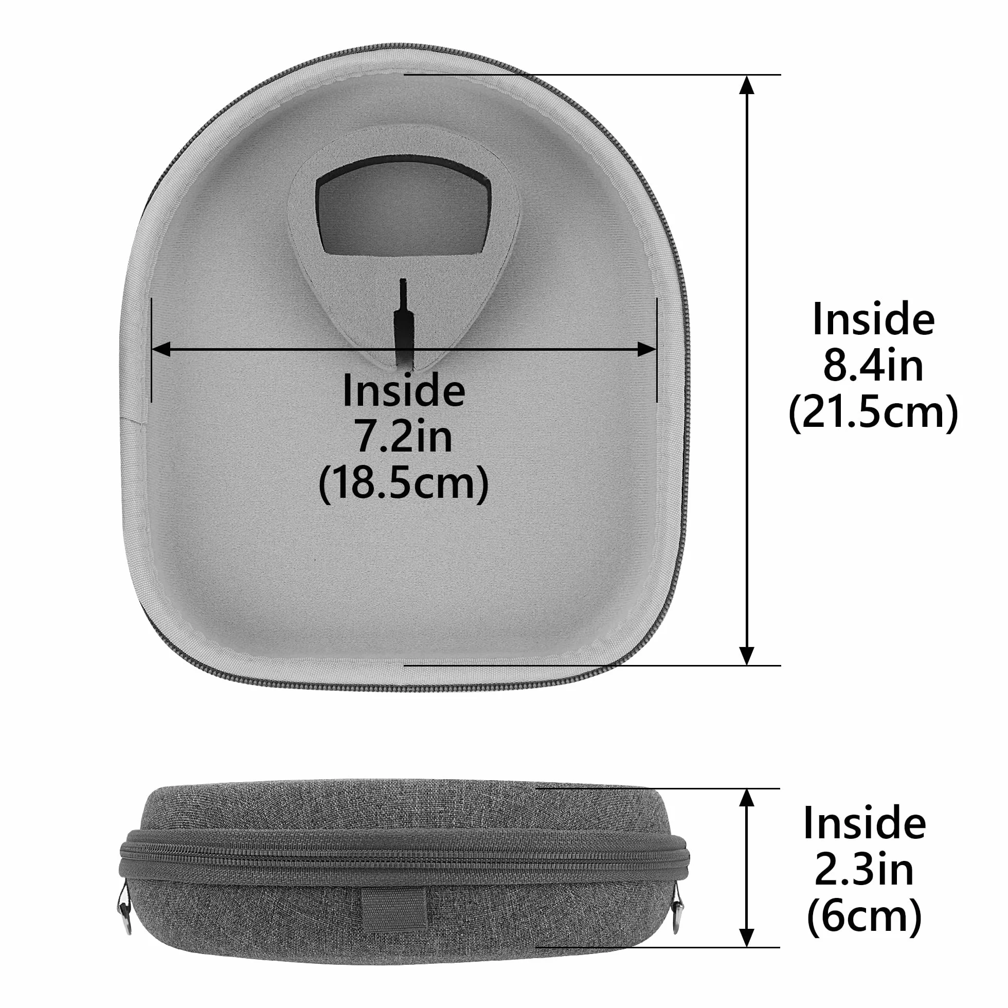 Geekria Shield Etui na słuchawki kompatybilne z Sony WH-CH720N, WH-1000XM5, WH-1000XM4, WH-XB910N – Twardy futerał podróżny z miejscem na kable (Szary)