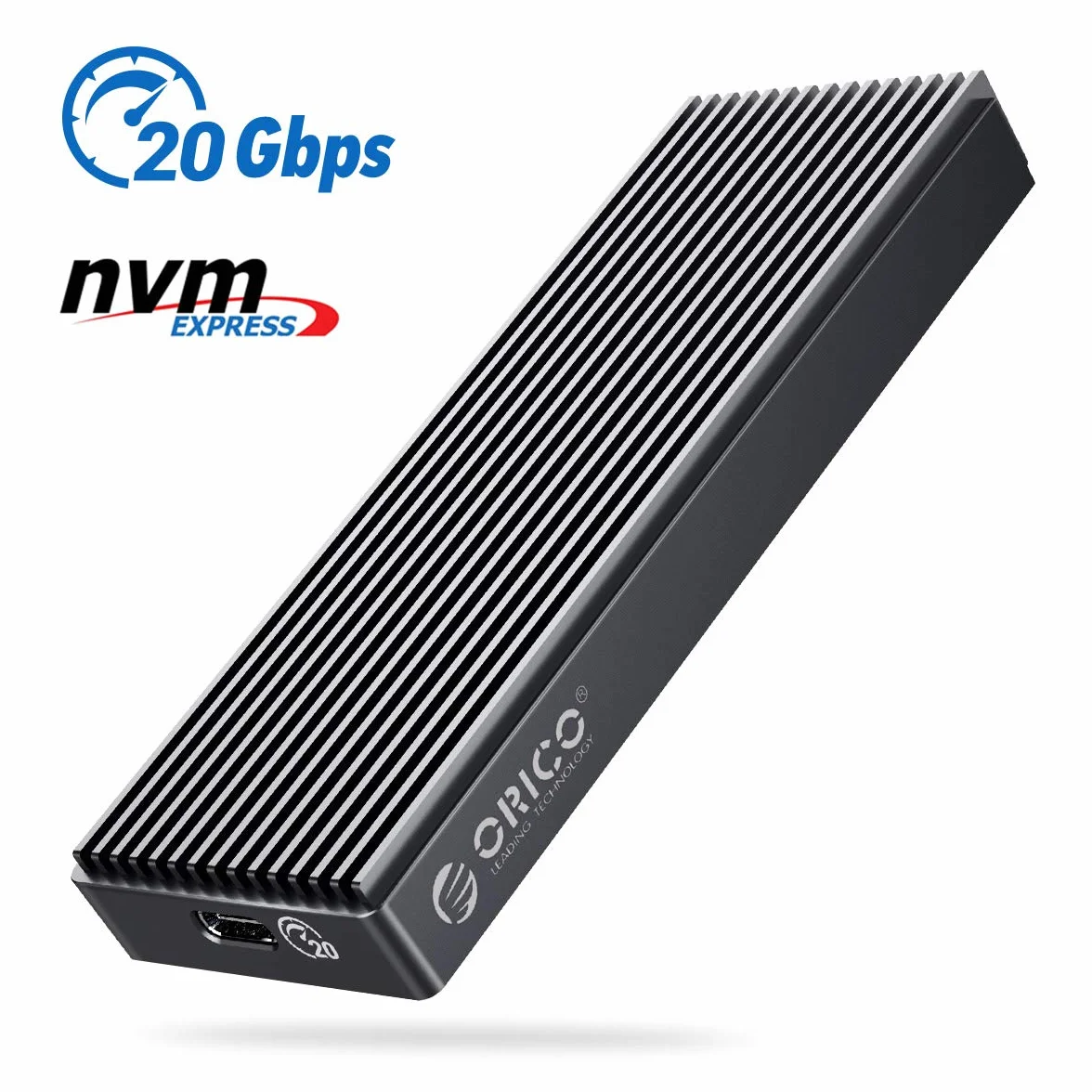 ORICO NVMe M.2 SSD obudowa 20 Gbps do 2000 MB/s, USB 3.2 Gen2x2 USB-C aluminium NVMe adapter do PCIe NVMe M-Key/B+M Key 2230/2242/2260/2280 -M2PAC3