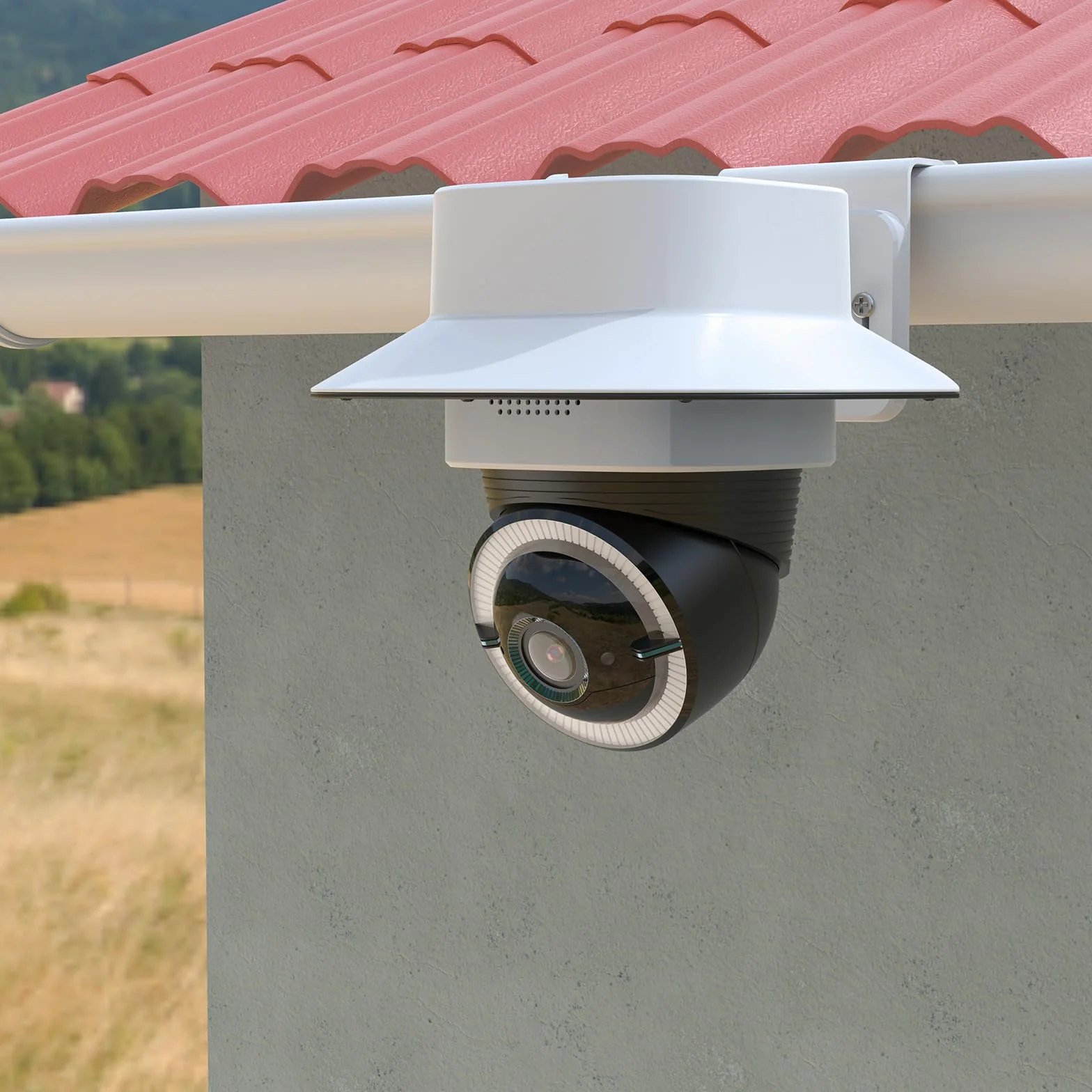 HOLACA Uchwyt rynny deszczowej kompatybilny z eufy Security SoloCam E30/E42 i eufy Security 4G LTE Cam S330, osłoną kamery i uchwytem rynny deszczowej