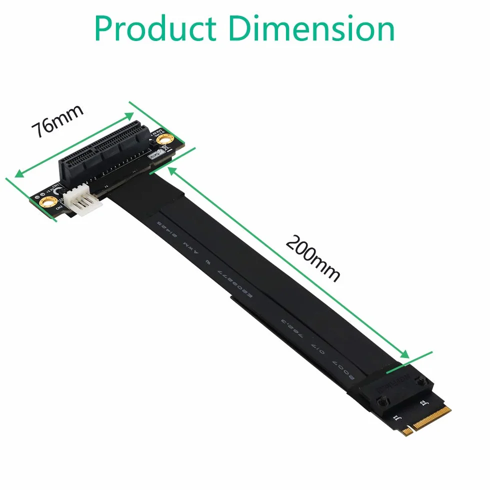 HLT Klucz M.2 NGFF M do PCIe 3.0 4X przedłużacz (gniazdo PCI-E pod kątem 90°)