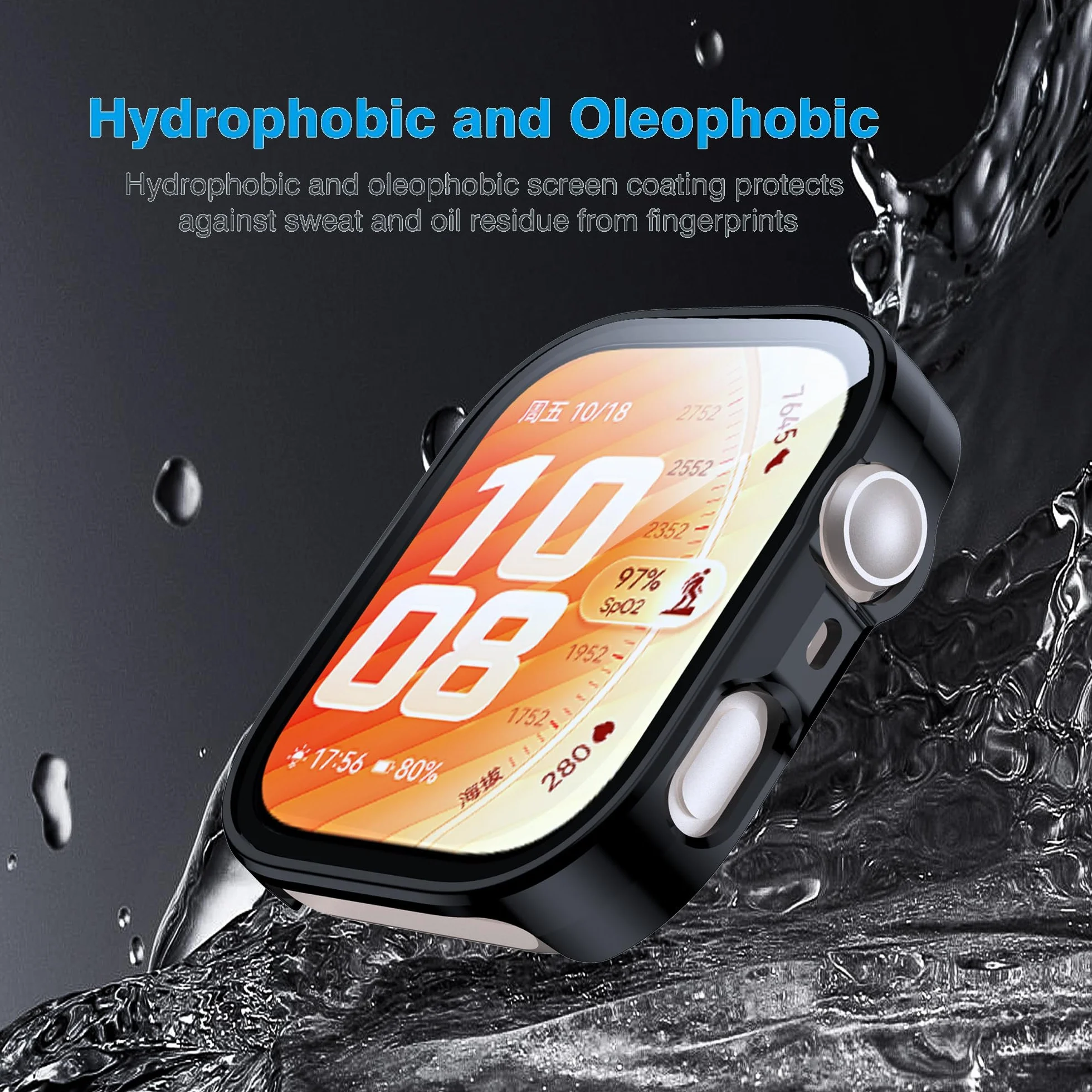 2 sztuki etui do Huawei Watch Fit 5 Pro etui ochronne z osłoną ekranu, twardy PC 360° Ultra cienki pokrowiec ochronny odporny na zarysowania pyłoszczelny - przezroczysty