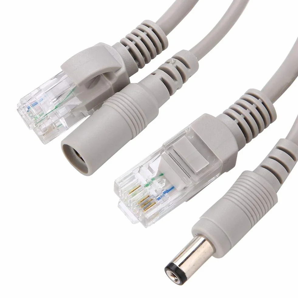 Kabel Ethernet CCTV RJ45+DC 5M Cat 5 10Mbps/100Mbps do monitoringu