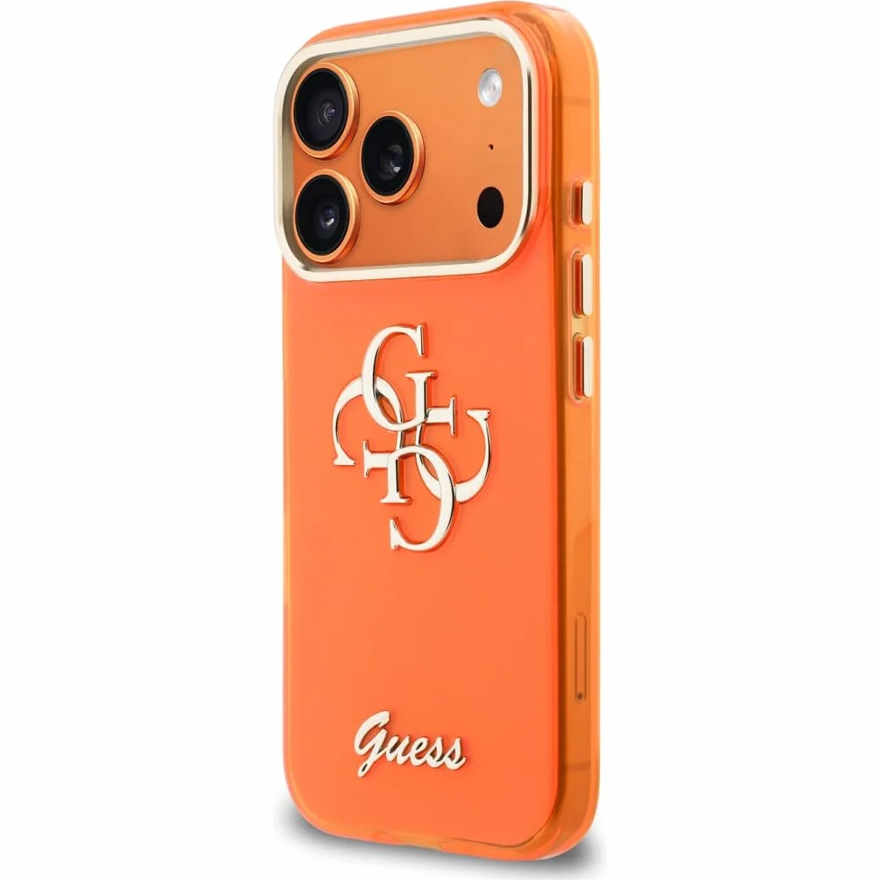 CG MOBILE Guess IML 4G Script Metal etui do iPhone 17 Pro Max (pomarańczowe)
