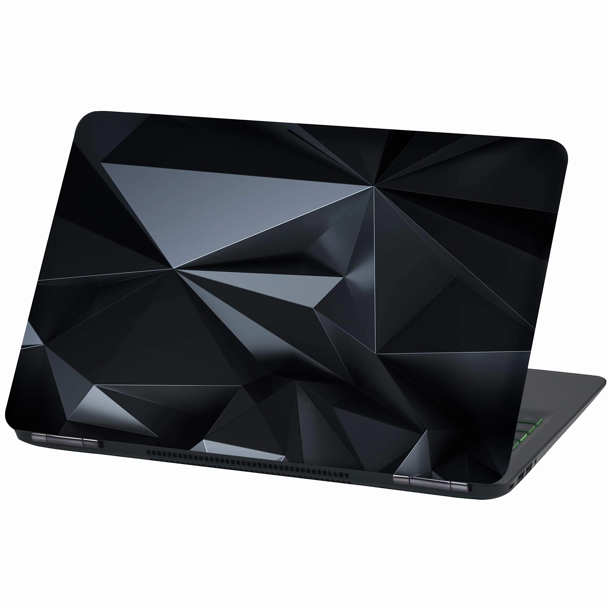 Folia na laptopa, abstrakcyjna folia samoprzylepna do notebooka, naklejka ochronna Vinyl Skin Sticker (13-14 cali, LP52, czarna Polygon Black)