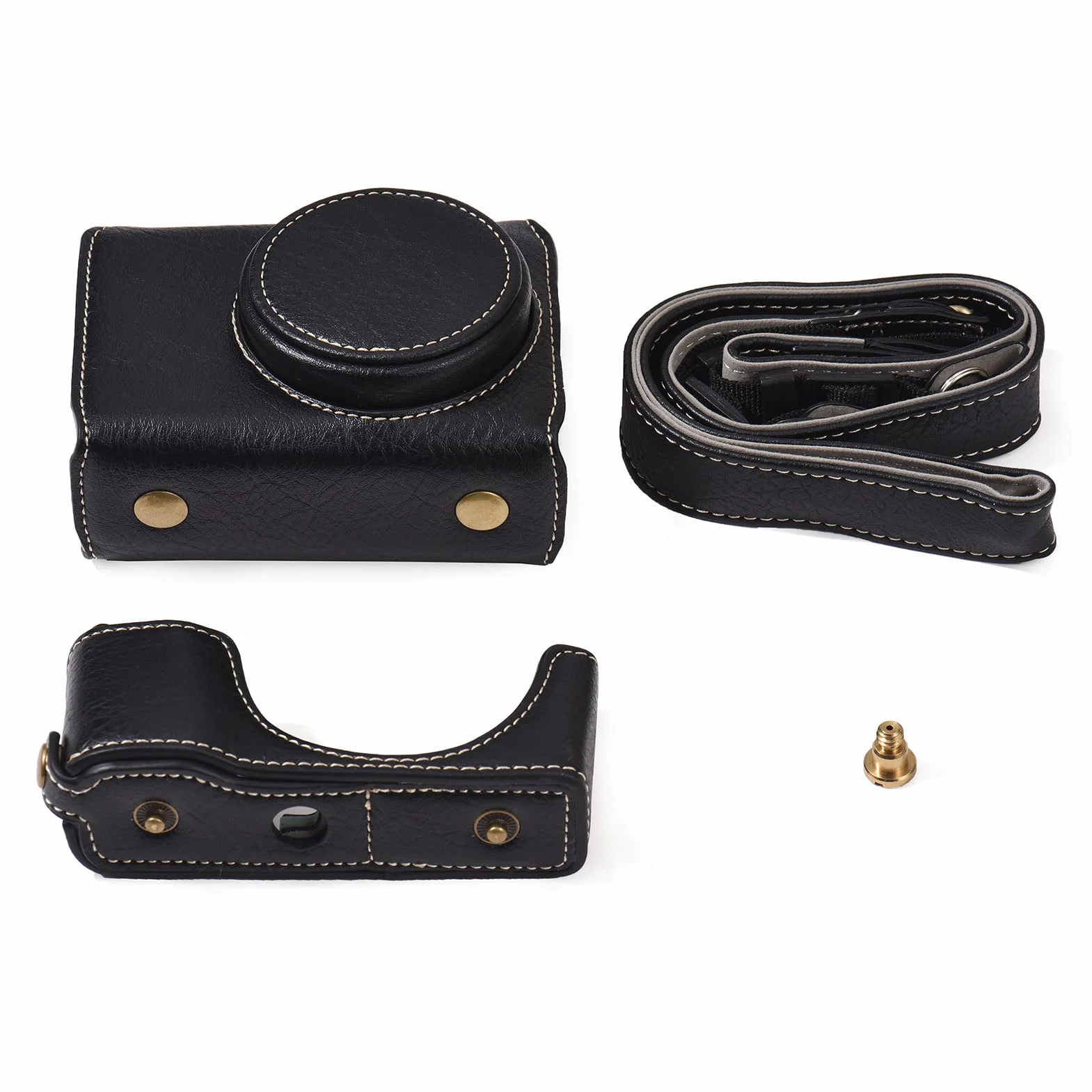 Torba na Aparat, Wysokiej Jakości Pudełko do Przechowywania ze Skóry Syntetycznej, Regulowany Pasek, futerał Ochronny na Aparat GR3/GR3X (BLACK)