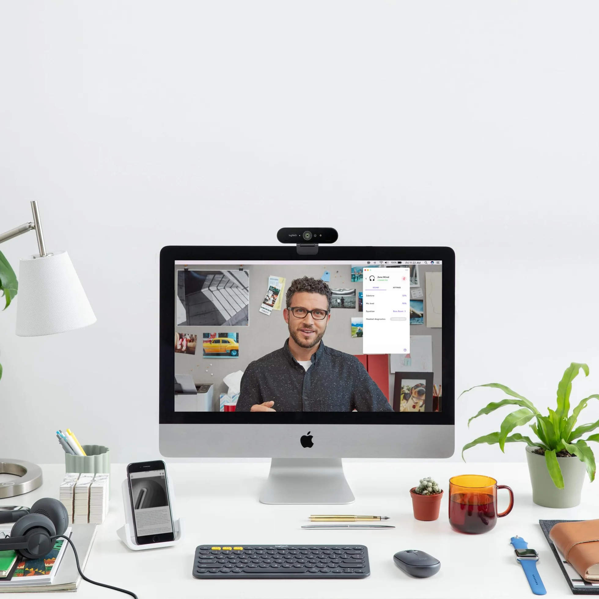 Logitech Zone 750 Przewodowy zestaw słuchawkowy z mikrofonem | Z redukcją hałasu, złączem USB-C i adapterem USB-A, kompatybilność typu plug-and-play dla wszystkich urządzeń - Szary