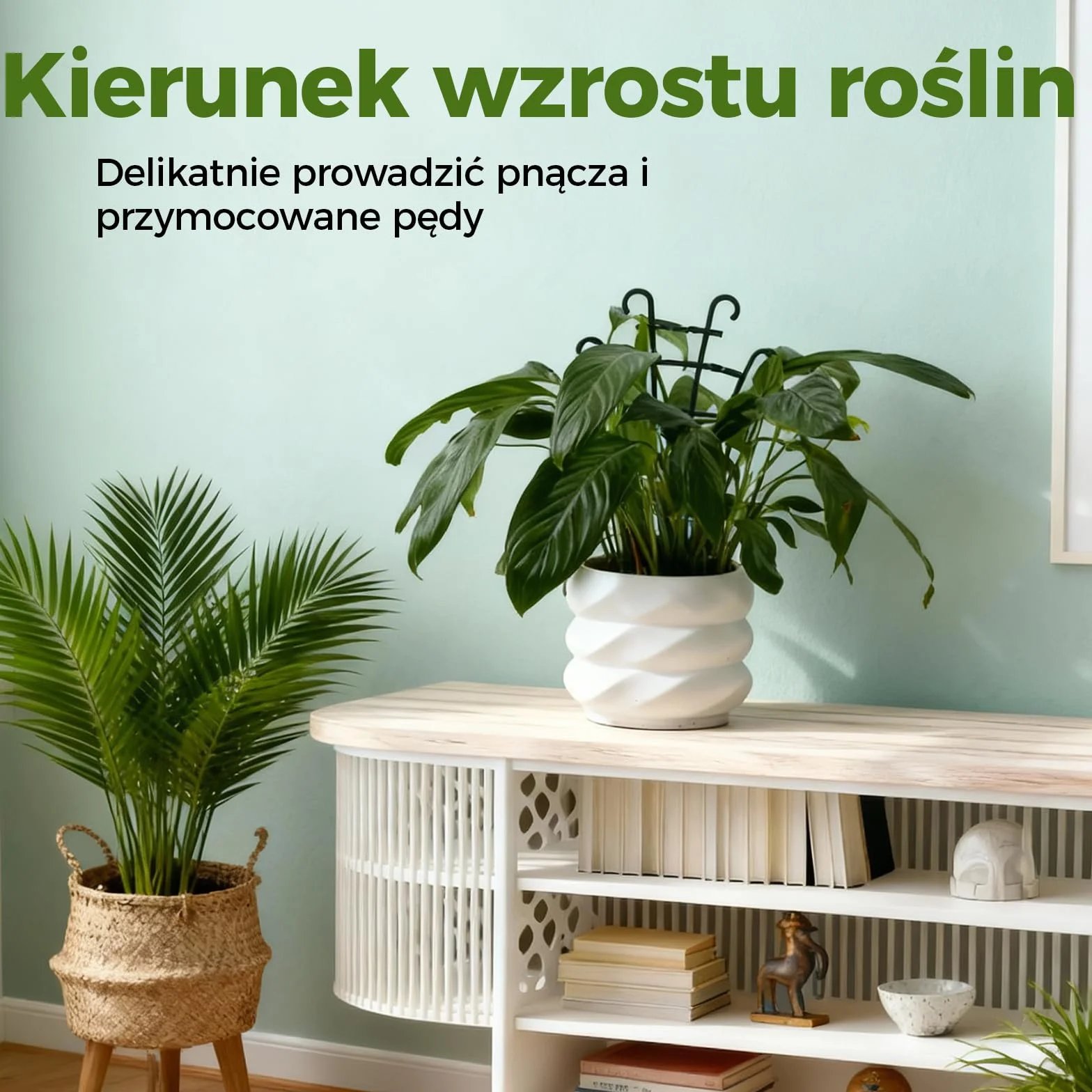 Bamworld 4 Szt. Zielonych Kratek dla Pnączy - Składane Podpory o Regulowanej Długości do Roślin Wewnętrznych i Zewnętrznych, Stabilne Konstrukcje dla Bluszczu, Epipremnum i Hoji