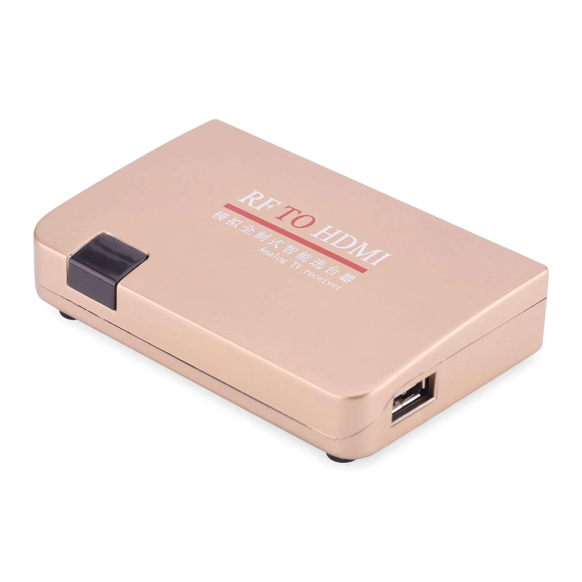 Konwerter RF na HDMI, Stabilny Adapter Modulatora RF HDMI, Konwerter Wszystkich Standardowych Analogowych Odbiorników TV z Pilotem, do Projektorów, Nauczanie Multimedialne(Wtyczka UE)