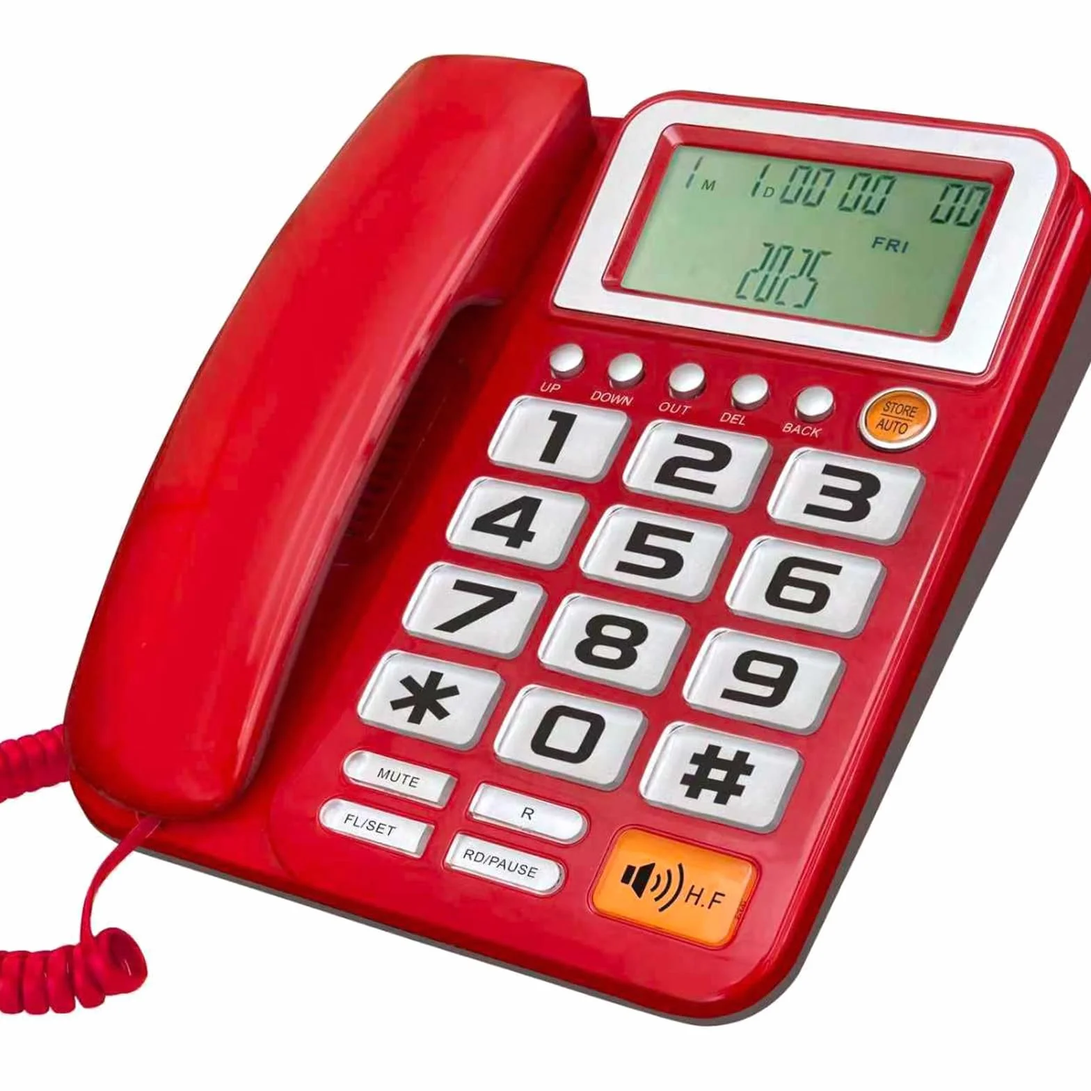 ordinarYone Telefon przewodowy Podstawowy telefon stacjonarny dla seniorów Analogowy telefon domowy z wyświetlaczem połączenia Małe biurko Pokój gościnny Telefon