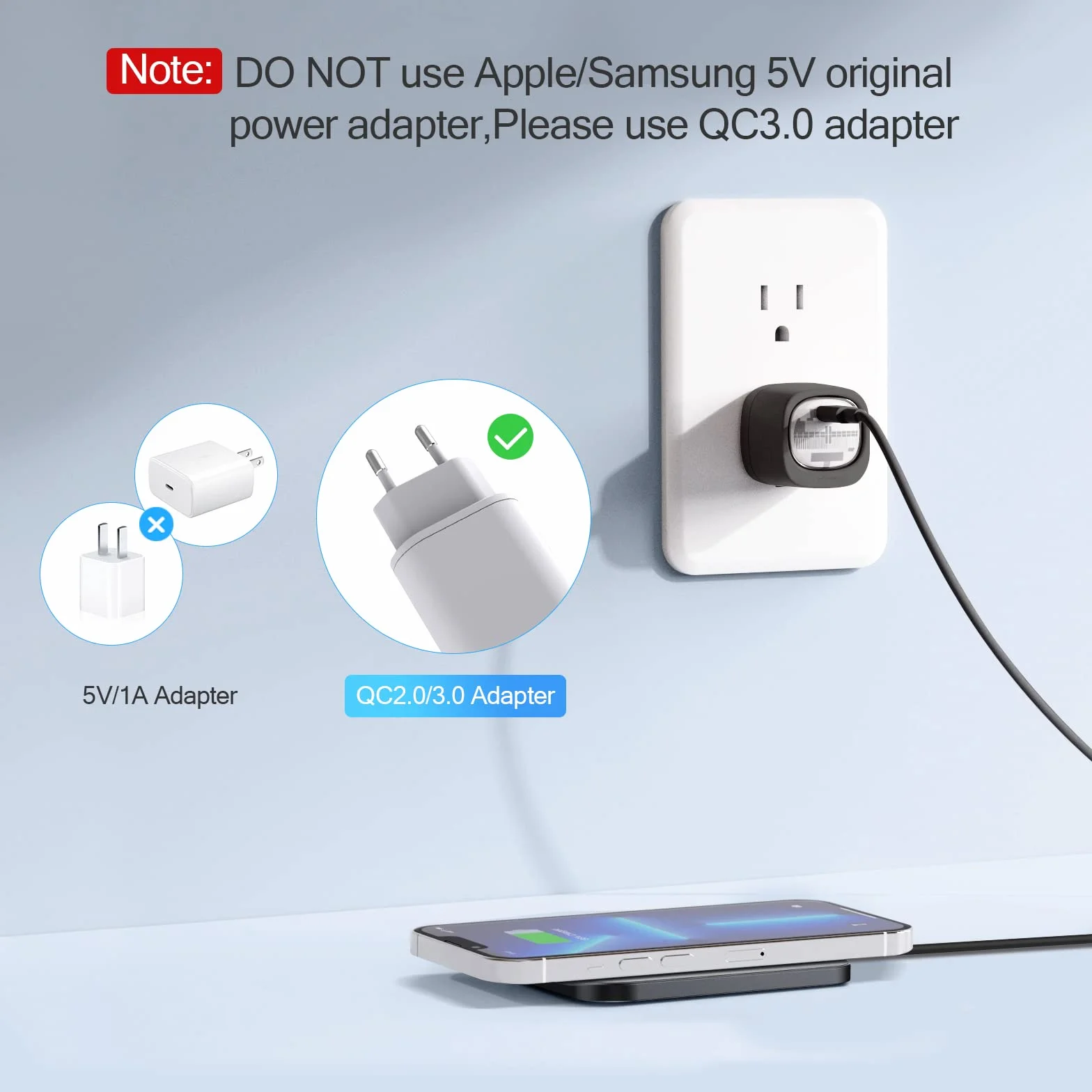 AGPTEK 15W ładowarka indukcyjna bezprzewodowa Qi do iPhone Samsung Huawei Xiaomi