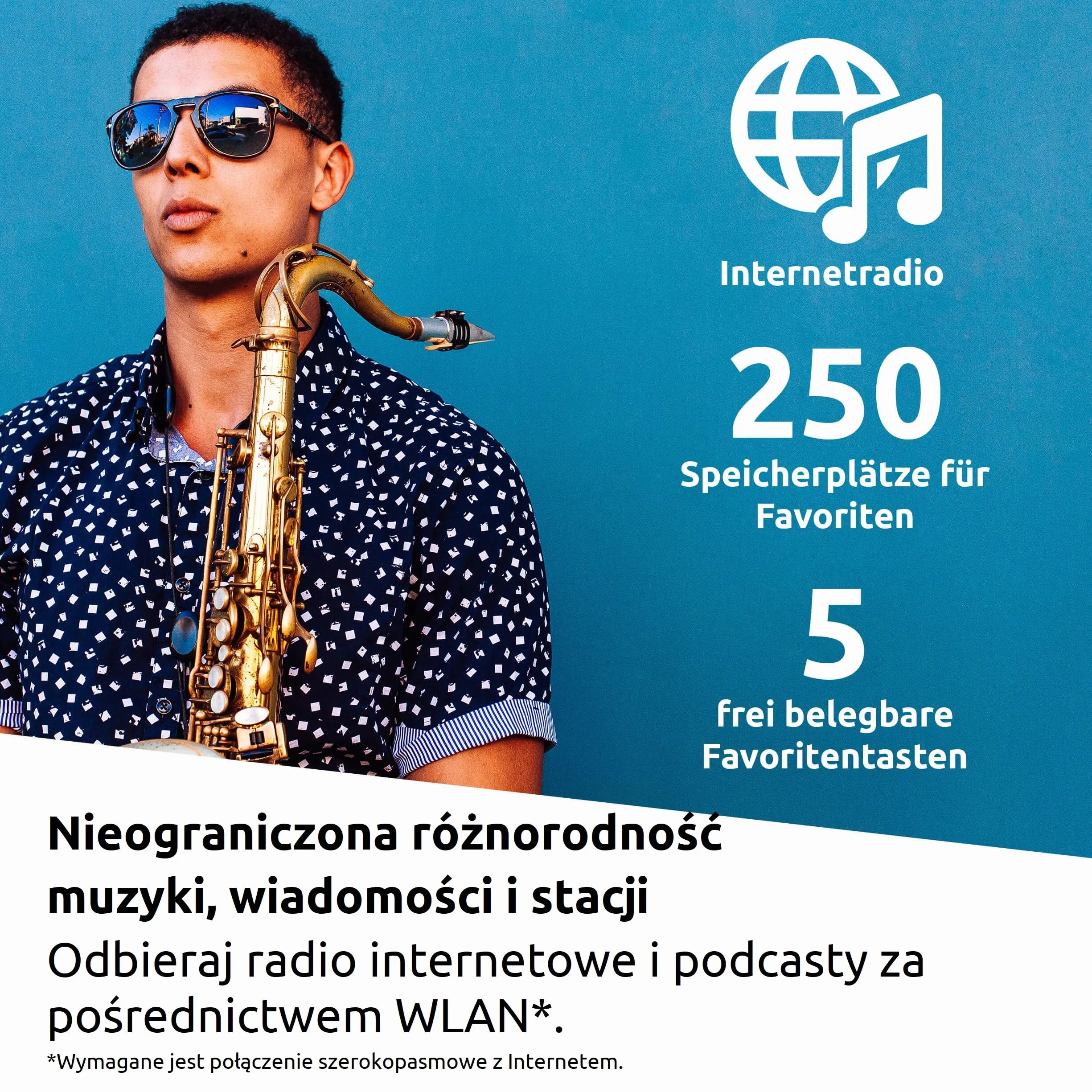 TechniSat STERNRADIO IR 2 - kompaktowe radio internetowe (WiFi, wymienny akumulator, programowalne przyciski, stacje do snu, budzik, timer uśpienia, drzemka, AUX, sterowanie aplikacją) białe