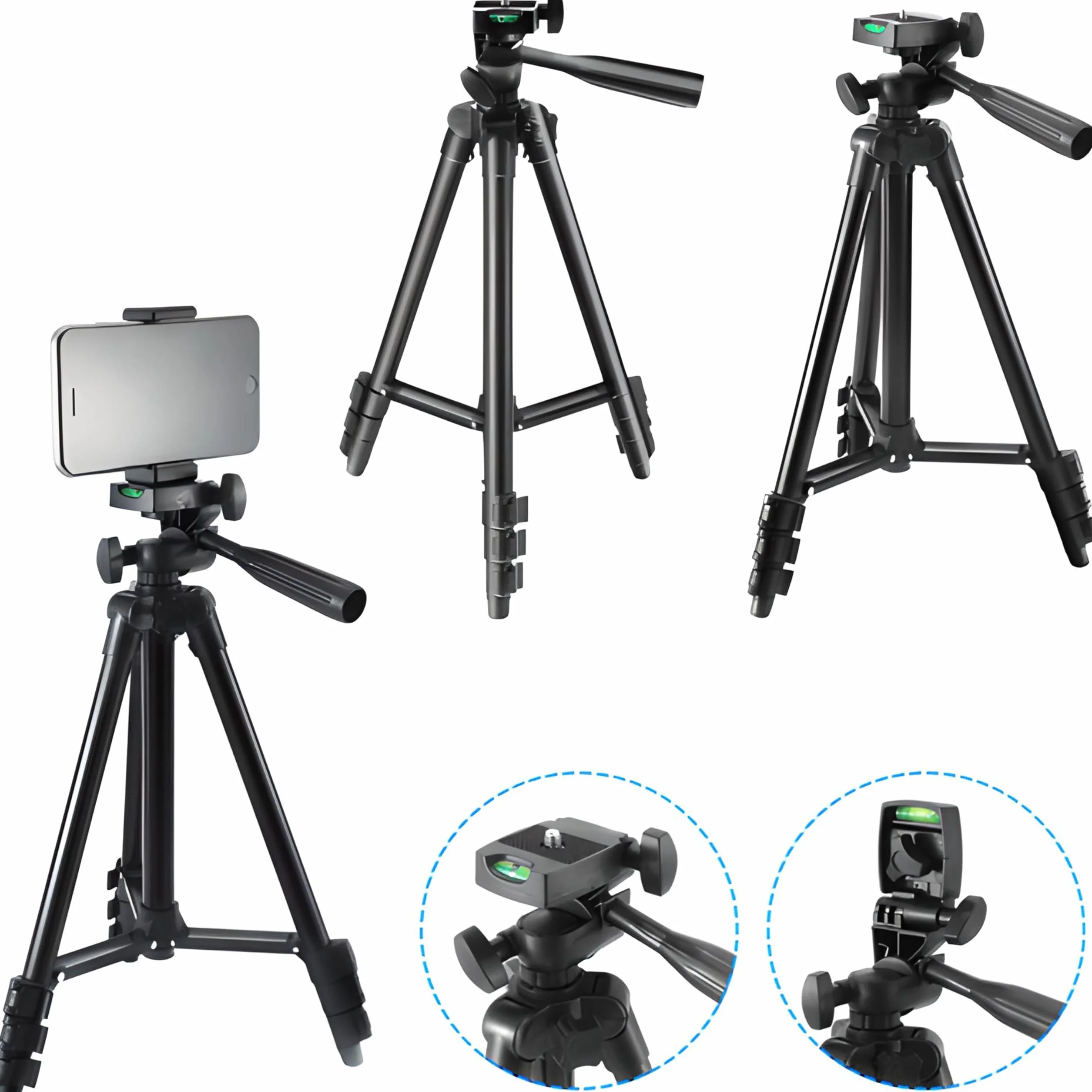 Retoo Statyw do aparatu fotograficznego do smartfona, Tripod stojak, telefon komórkowy z pilotem Bluetooth, aluminiowy statyw do aparatu o wysokości 34,5-100 cm, lekki tripod, kompatybilny z
