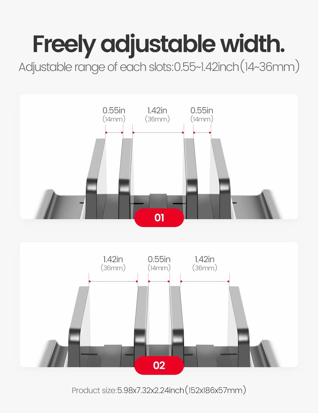 VAYDEER pionowy stojak na laptopa, regulowany i wszechstronny z 3 rowkami. Kompatybilny z Macbook/Pro, Mac, iPadem i laptopem. Elegancki czarny design