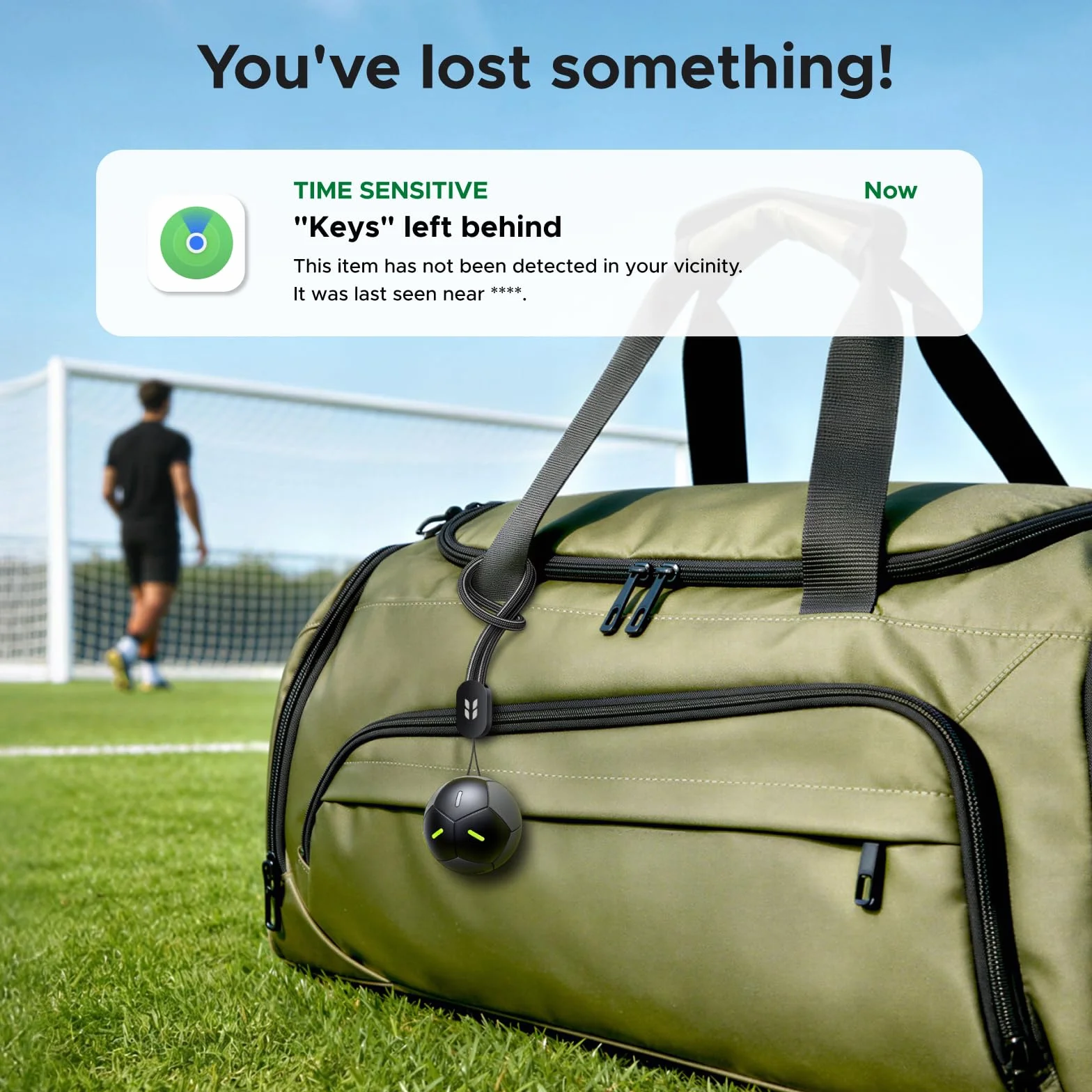 UGREEN FineTrack 2 w kształcie piłki nożnej, kompatybilny z Apple Find My (tylko iOS), 110 dB, IP68, nie wymaga ładowania, żywotność baterii 5–7 lat, lokalizator do walizek, kluczy, plecaków