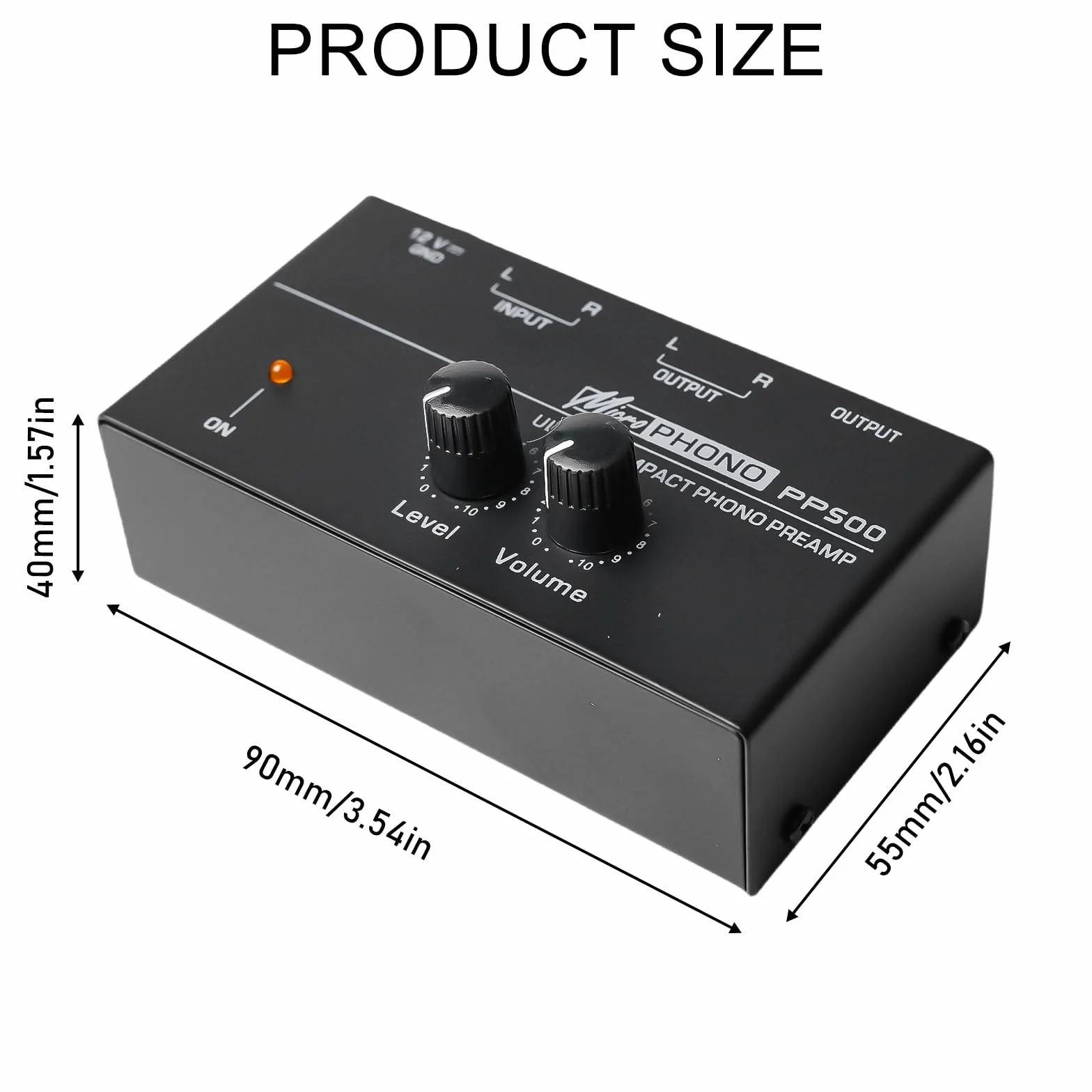 Phono przedwzmacniacz gramofonu, gramofon, czarny wzmacniacz stereo z systemami skanowania MM, Phono Preamp do gramofonu, wzmacniacz stereo z poziomem, wejście i wyjście RCA