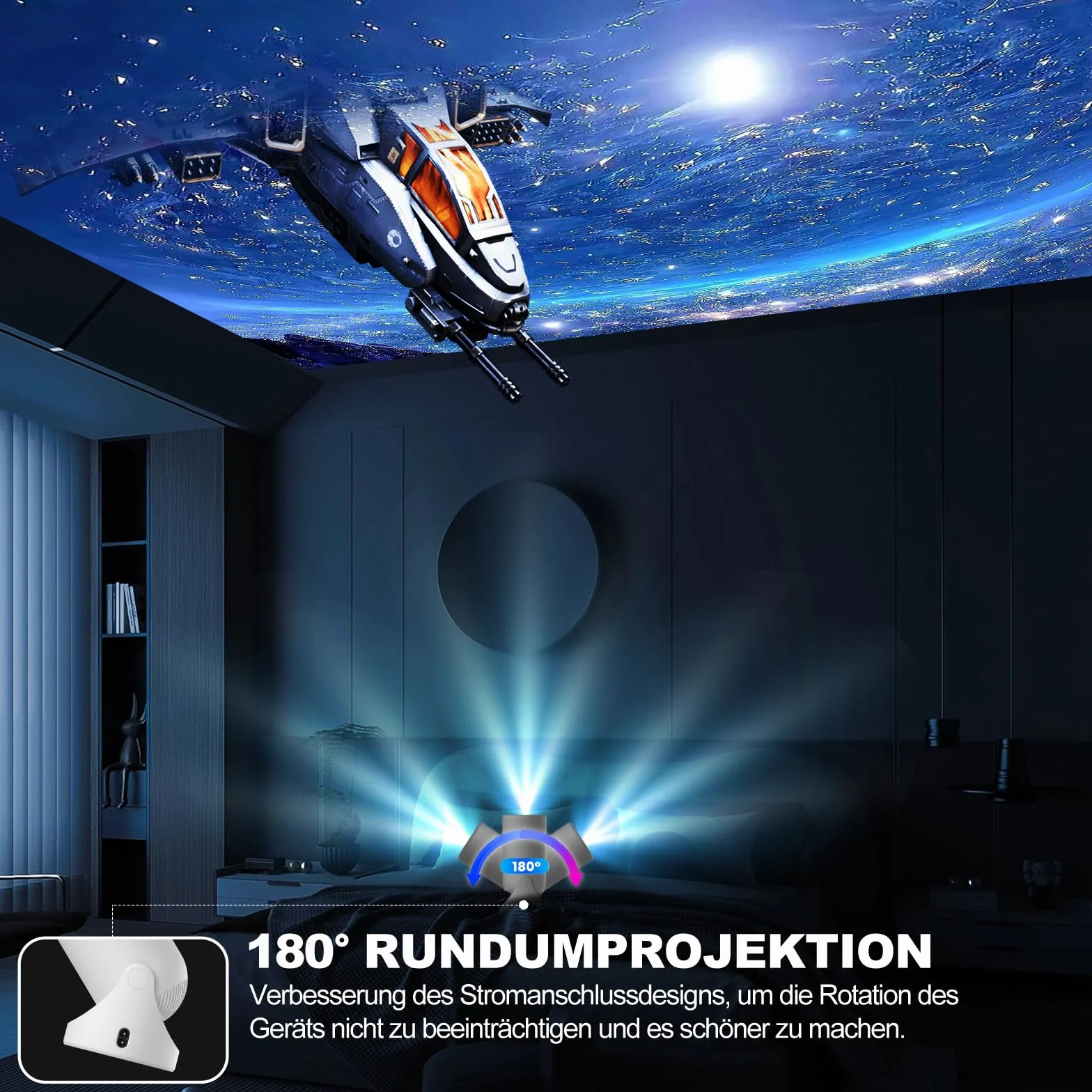Mini projektor z Bluetooth 5.0, przenośny projektor VenirCool P2 13000L, obsługa 4K z WiFi6, elektryczna korekcja trapezu, projektor wideo, obrotowy stojak 180° do kina domowego