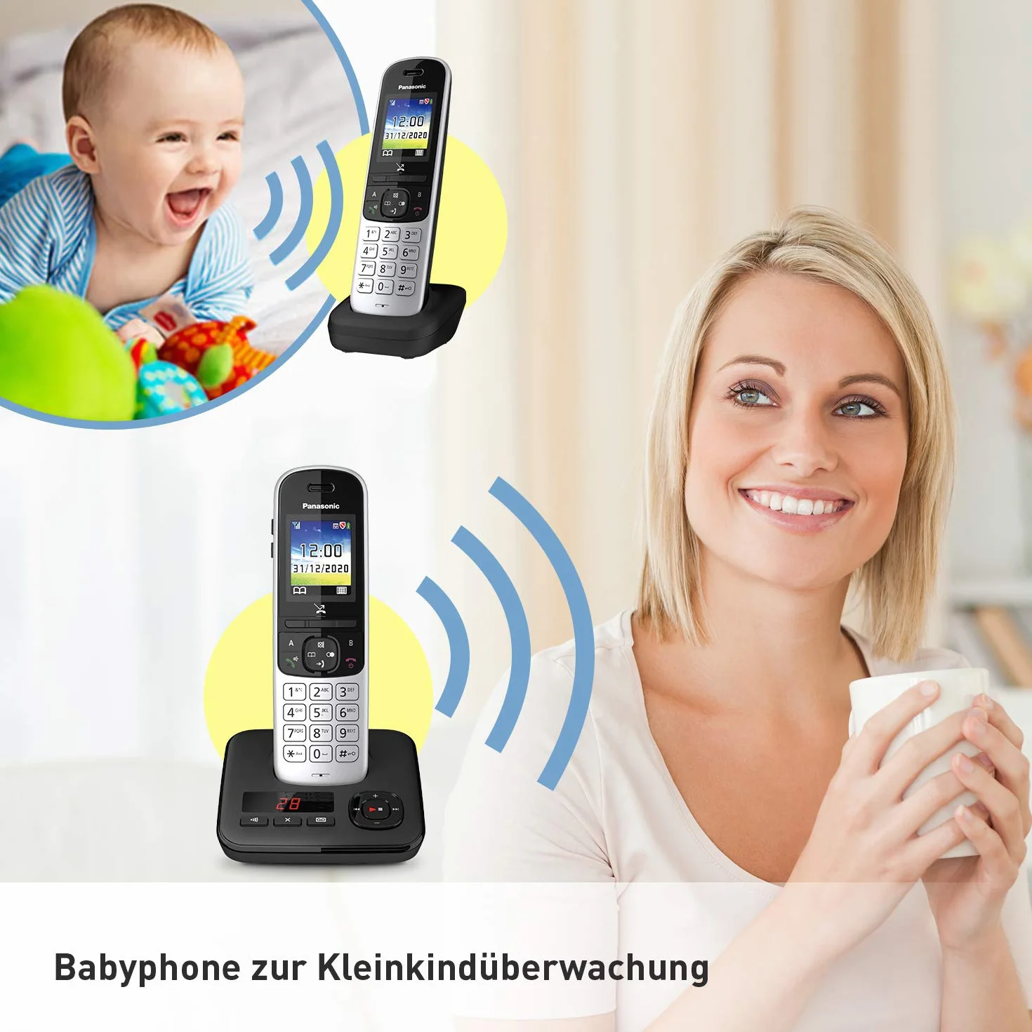 Panasonic KX-TGH722GS telefon bezprzewodowy Duo z automatyczną sekretarką (telefon (DECT, niskie promieniowanie, kolorowy wyświetlacz, blokada połączeń, zestaw głośnomówiący) czarny