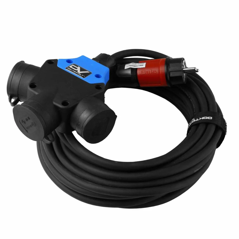 Przedłużacz 50 m z sprzęgłem Schuko 3-drożnym 3 x 230 V Doktorvolt® 9283