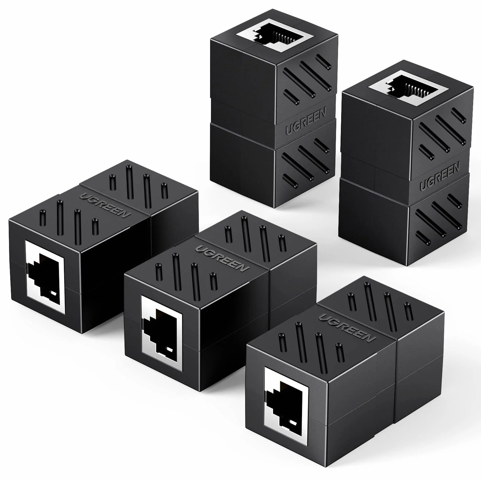 UGREEN Keystone Jack RJ45 Cat7 8P8C Żeński 5-Pak Czarny