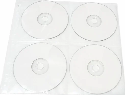 8 płyt CD DVD Poly Sleeve 3-pierścieniowe strony segregatorów - pojemność 200 płyt (biała) od Media A2Z