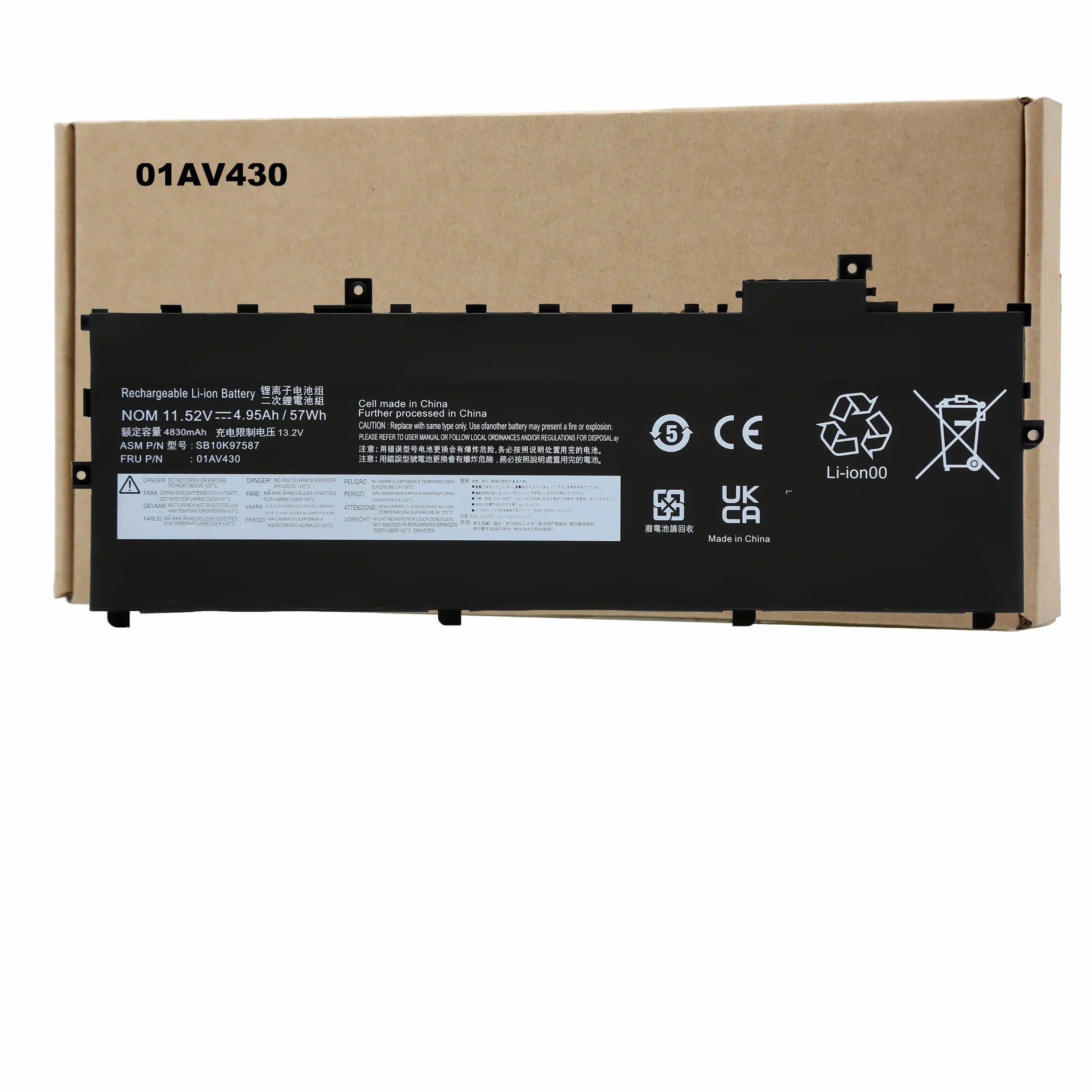 BLESYS 57Wh 01AV430 01AV494 Bateria do Lenovo Thinkpad X1 Carbon G6, 5th 6th Gen 2017 2018 seria 01AV429 SB10K97586