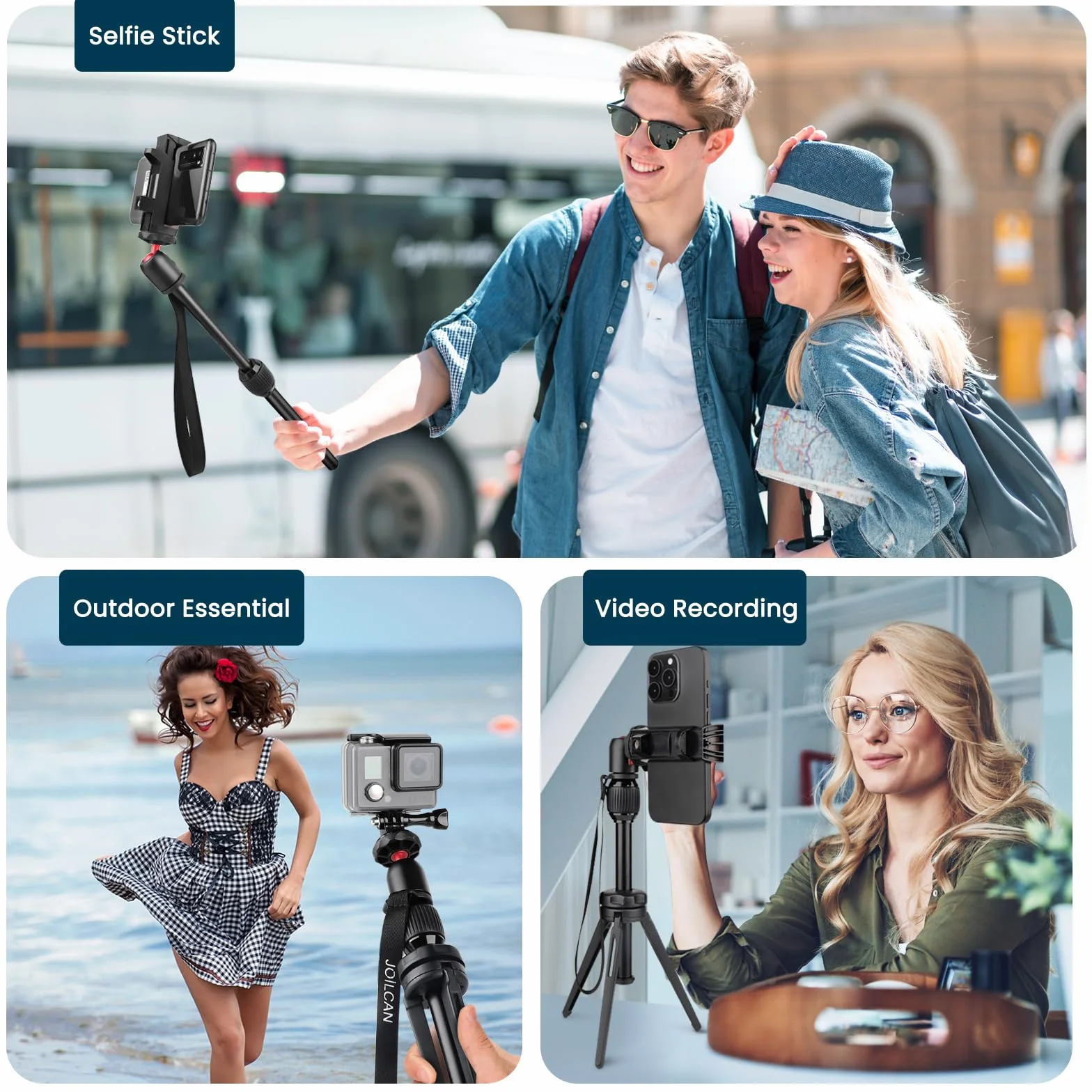 JOILCAN Mini do aparatu, przenośny biurkowy z stopa aluminiowego, regulowana głowica kulowa 360°, ręczny do iPhone'a, Canon G7X Mark i Sony, obciążenie 4 kg