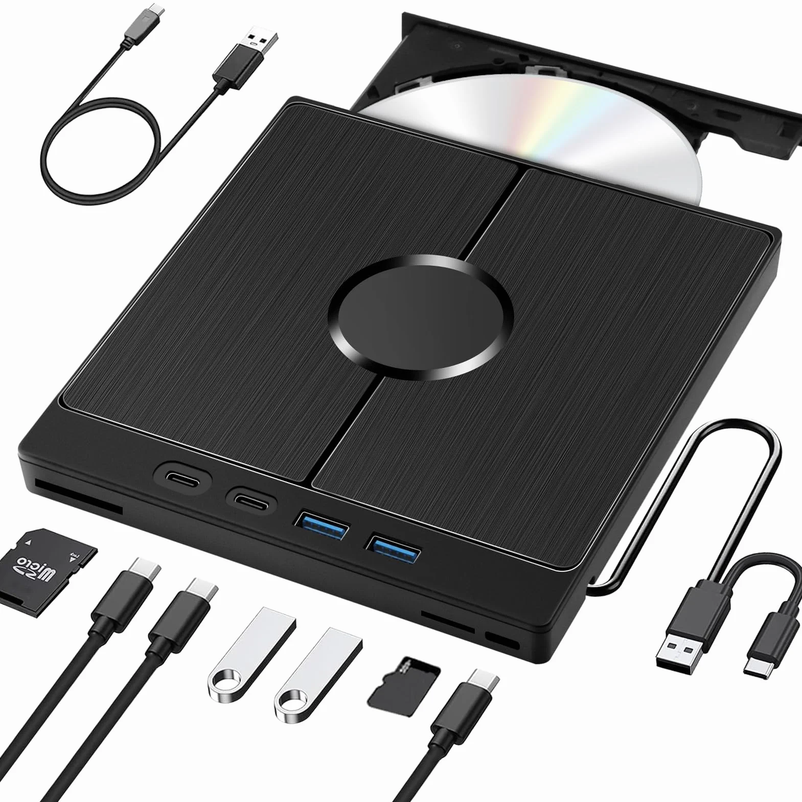 Zewnętrzny napęd DVD USB 3.0 SD/TF do laptopa MacBook Windows Linux