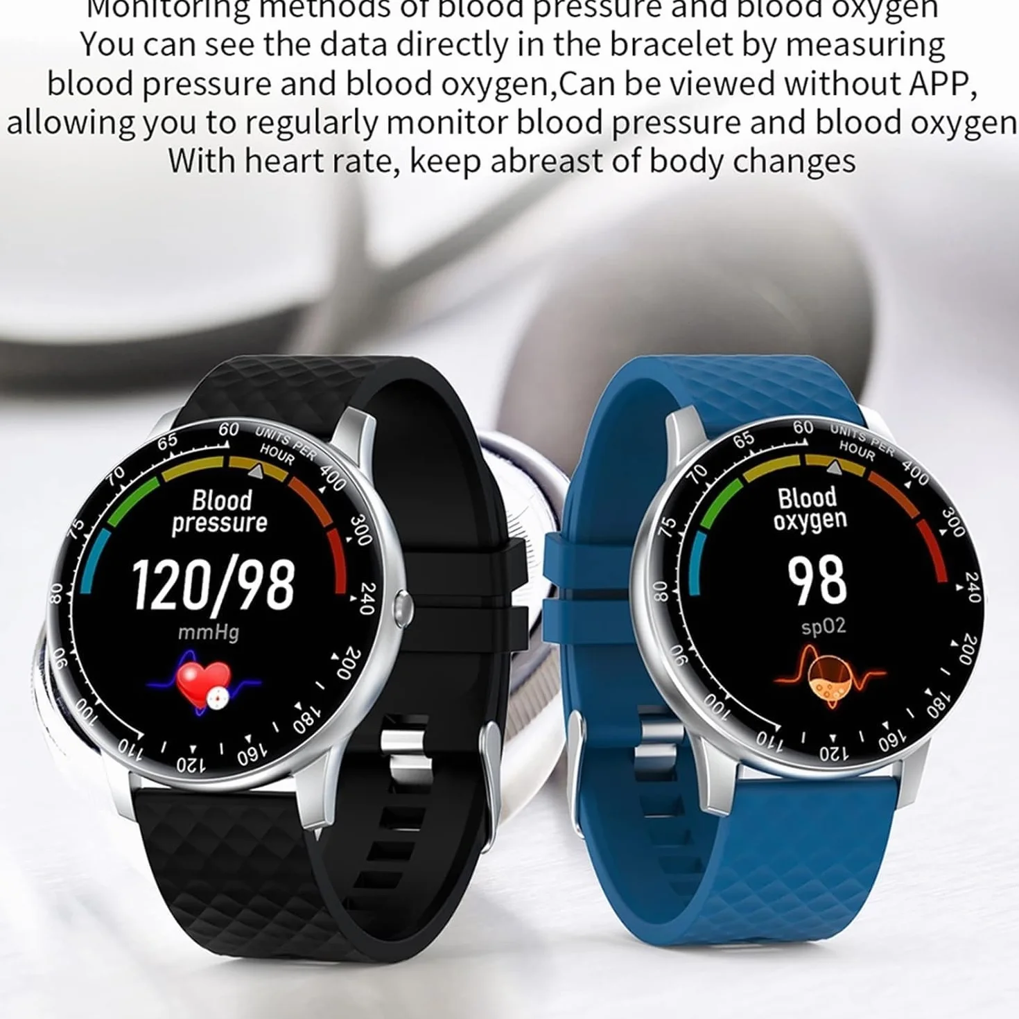 Smart Watch Fitness Tracker – dotykowy monitor tętna, monitor ciśnienia krwi, licznik kalorii i kroków, tarcza zegarka DIY, śledzenie zdrowia i aktywności dla mężczyzn i kobiet