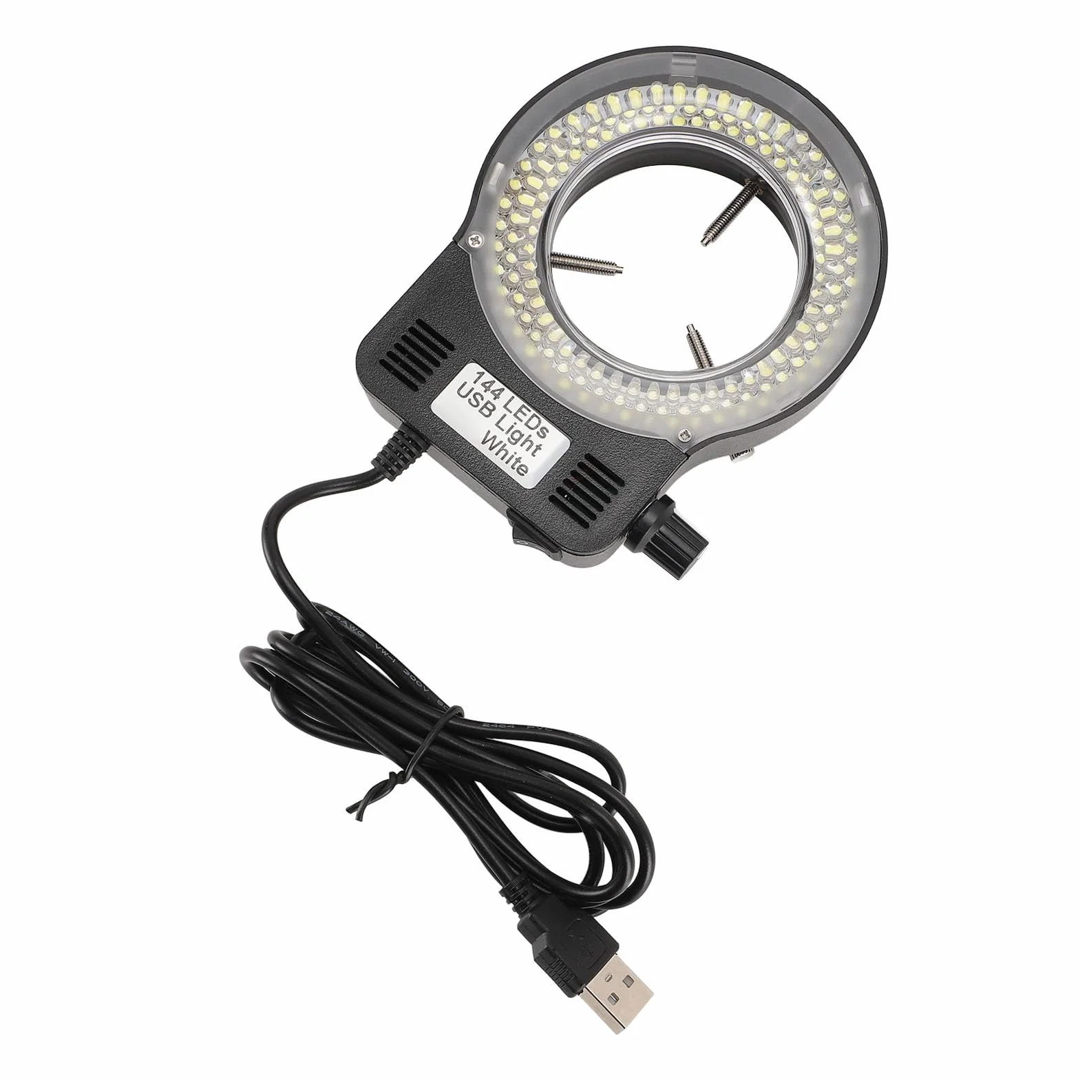 Jasna Lampa Mikroskopowa LED, Regulowana jasność, Długi Kabel USB, Kompatybilna średnica Obiektywu, Wszechstronne Zastosowanie, z przezroczystą osłoną, do Różnych Mikroskopów