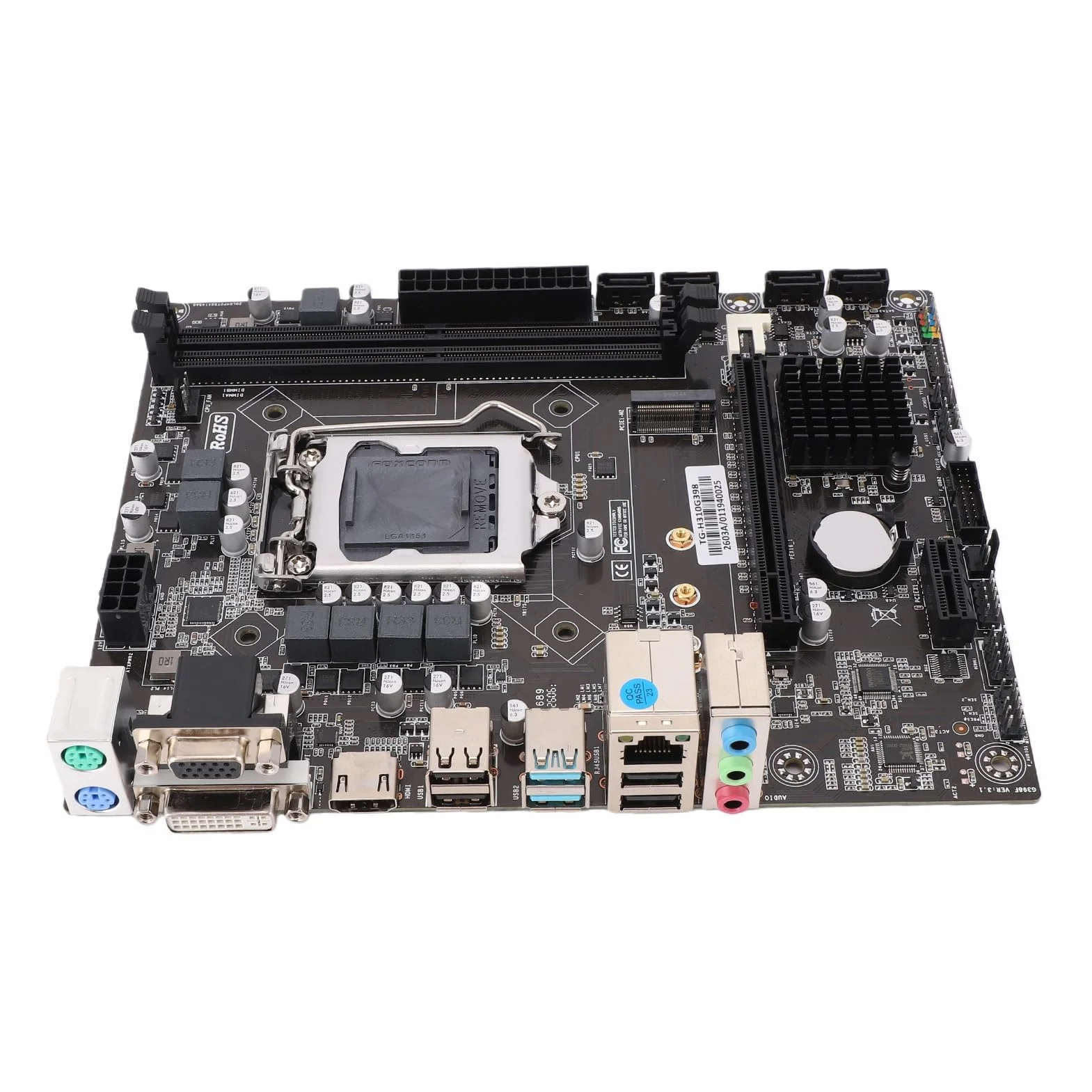 Płyta Główna H310 LGA 1151, maks. 32 Gb DDR4 NVME M.2 SATA 6 Gb Micro ATX Gamingowa Płyta Główna z Portem PCIE HMDI DVI VGA, Obsługuje 8th 9th G dla Lvy Bridge dla Intel Core