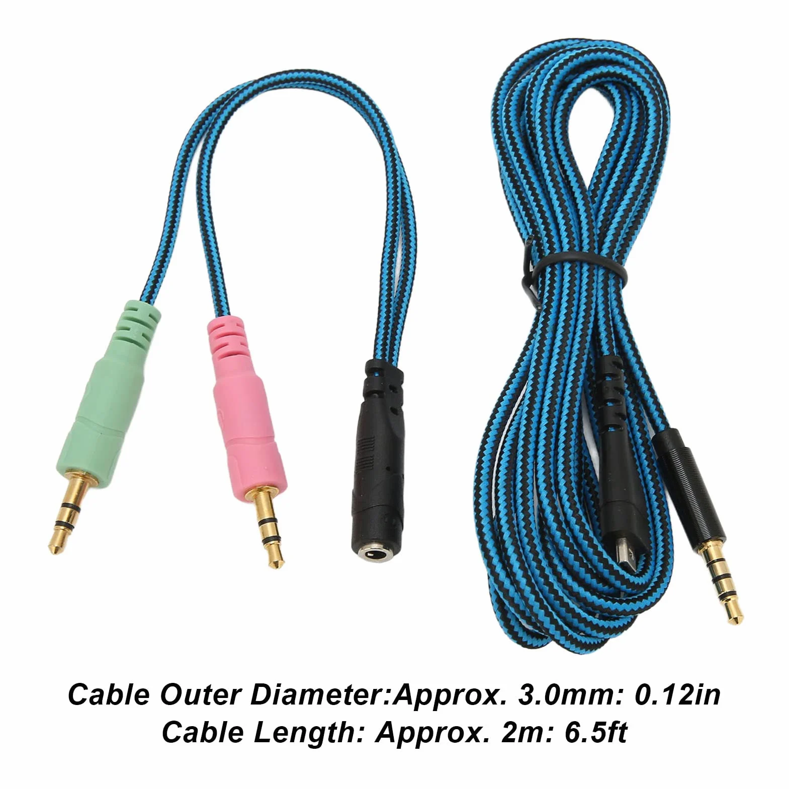 Kabel Audio Słuchawek, Wymienny Kabel Audio Słuchawek z Kablem Adaptera Y, Kabel AUX w Oplocie Miedzianym OFC dla 3/5/7/Pro