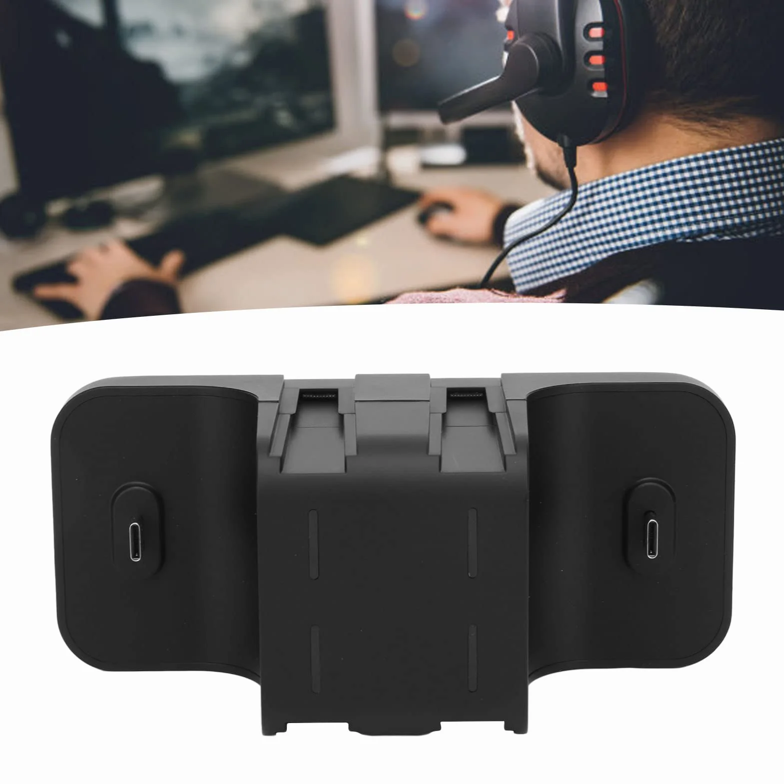 Ładowarka Kontrolera Pro, USB C, Ładowarka z Dwoma Portami USB Podstawa Stacji Dokującej ze Wskaźnikiem LED dla Pro