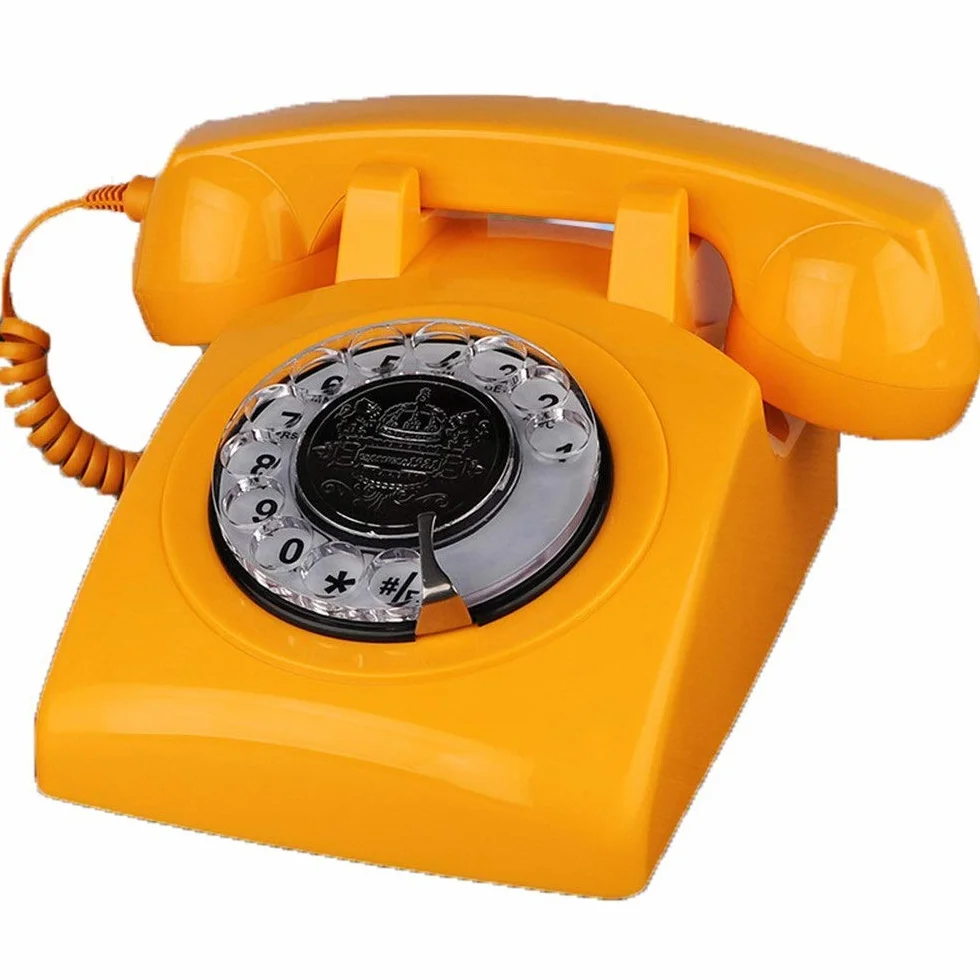 Telefon stacjonarny do domu europejski antyczny telefon z obrotową tarczą telefony retro telefon stacjonarny na biurko, telefon przewodowy do domu i dekoracji, czarne kreatywne telefony retro