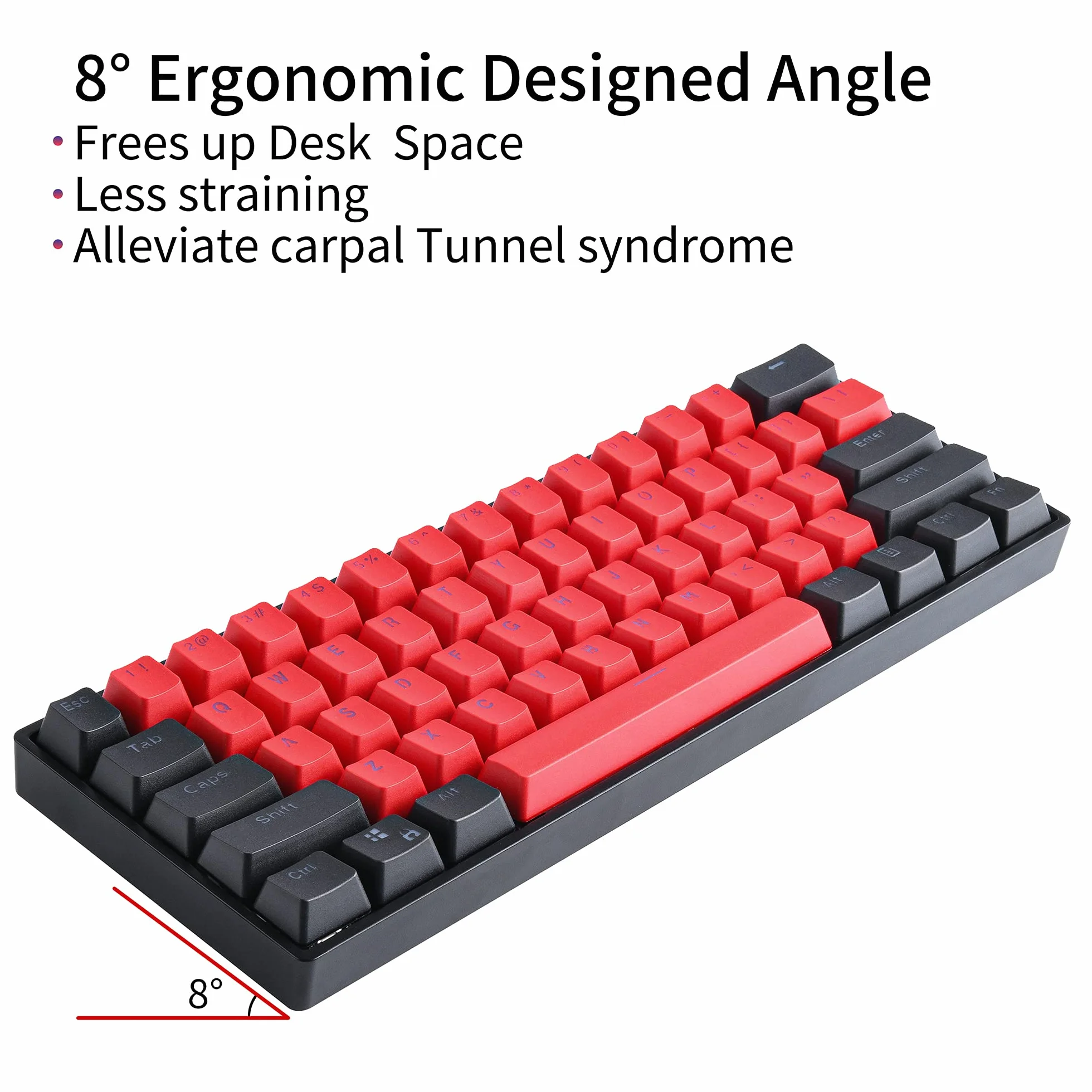 SOLIDEE Przewodowa mechaniczna klawiatura do gier 60%, podświetlana RGB antyghostingu,programowalnymi klawiszami makro,klawiatura z możliwością gorącej wymiany(Gateron Optical Yellow,61 Milan)