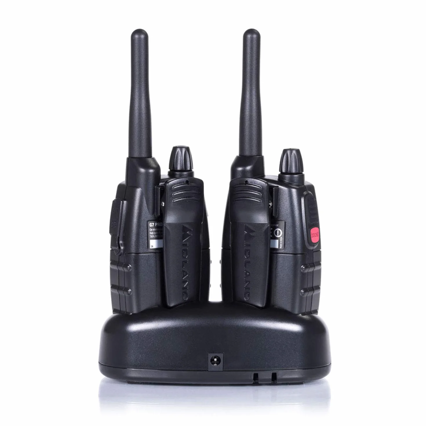 Midland G7 Pro C1090.13, Radio OdbiornikNadawczy Walkie Talkie 8 Kanałów PMR446, Baterie Ładowalne AA 800 mAh, Ładowarka Stacjonarna i Uchwyt Na Pas, 2 OdbiornikiNadawcze
