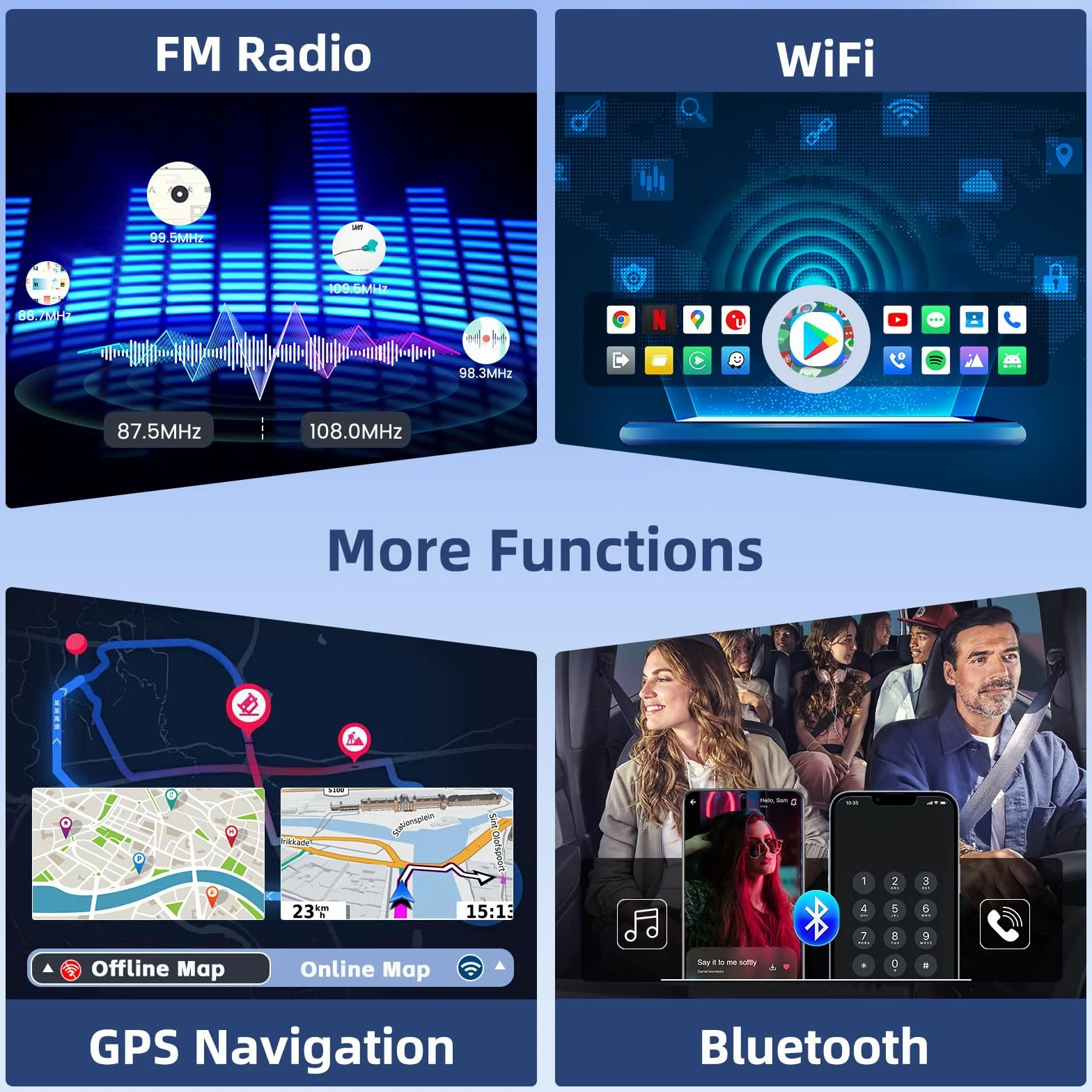 Hikity [4+64GB] Android 15 Radio, CarPlay Android Auto Bezprzewodowe, dla Seat Altea 2004-2016, 9-calowy ekran, Bluetooth, Mirror Link, Kamera cofania, Nawigacja GPS, EQ, DSP, WiFi, FM, RDS, SWC, USB