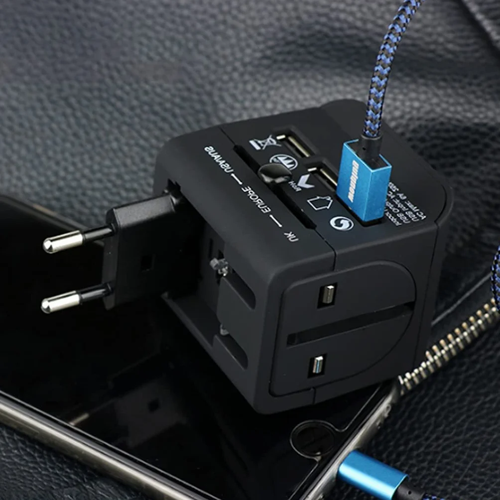 Gniazdo międzynarodowe przetwornice Uniwersalny na całym świecie adapter podróży, Gniazdo podróży Podróży na całym świecie, ładowarka zasilania AC. Adapter wtyczki z 3 Usb. Porty adapter wtyczki zasil