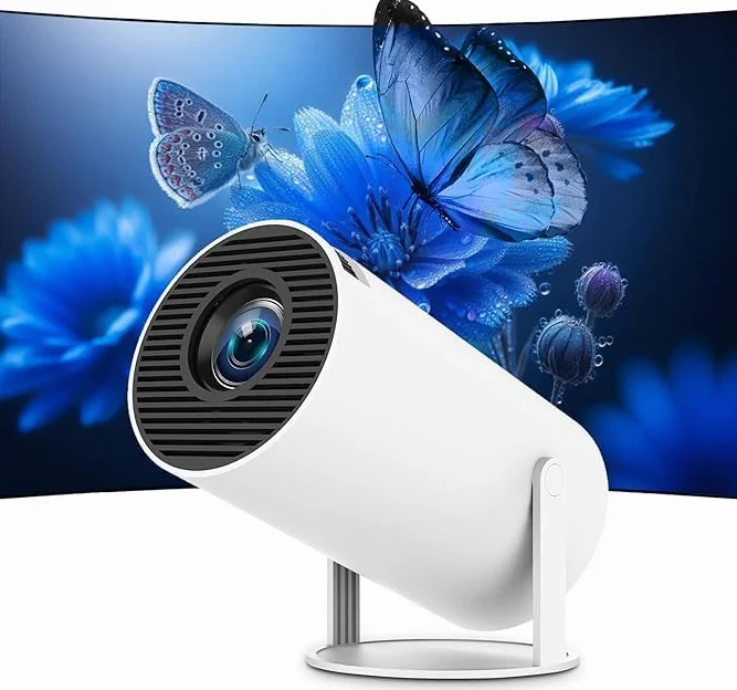 HY300 Pro mini projektor, 720P 4K dekodujący projektor z Wi-Fi i Bluetooth, przenośny projektor kina domowego, HDMI USB, biały