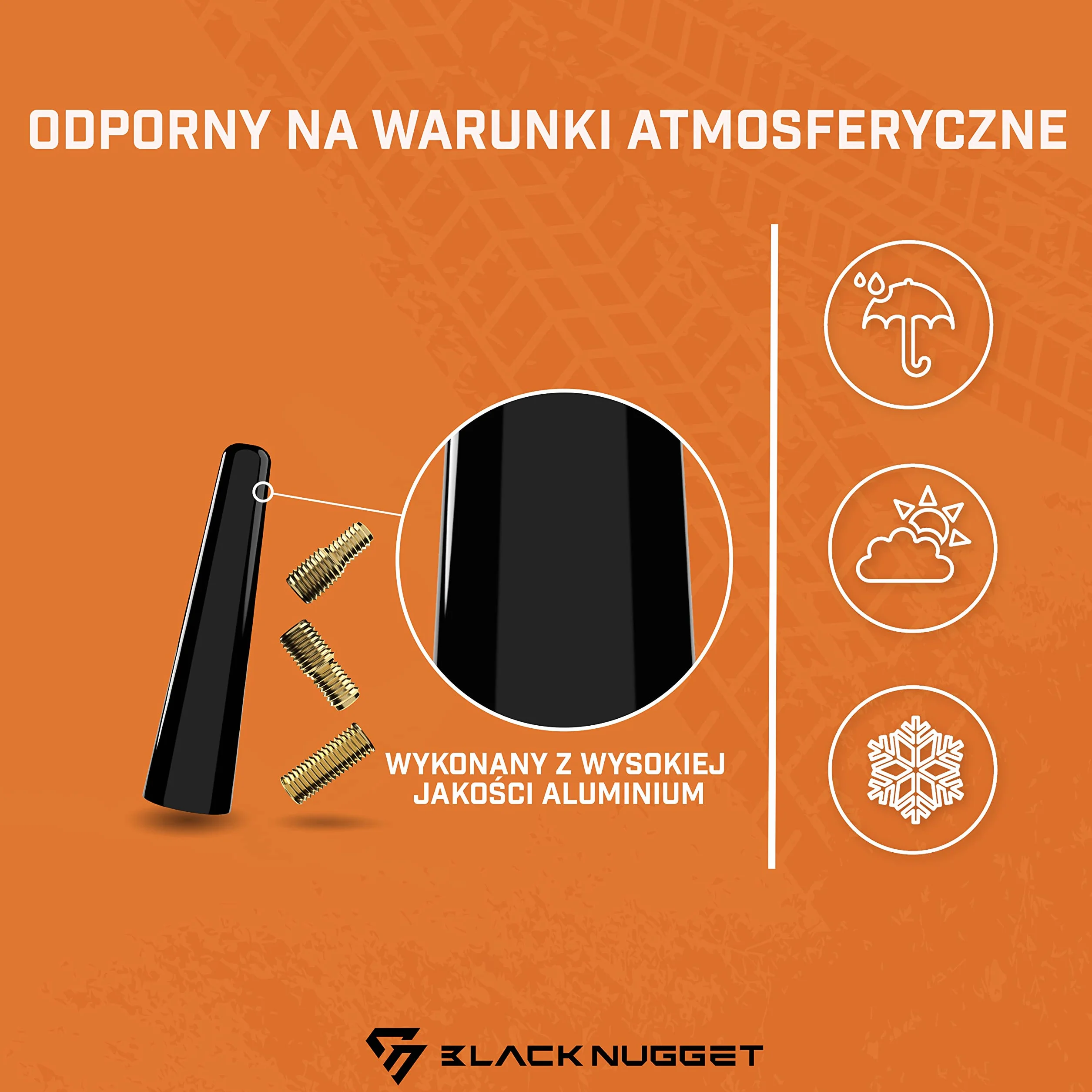 BlackNugget® Antena samochodowa 5cm uniwersalna AM FM
